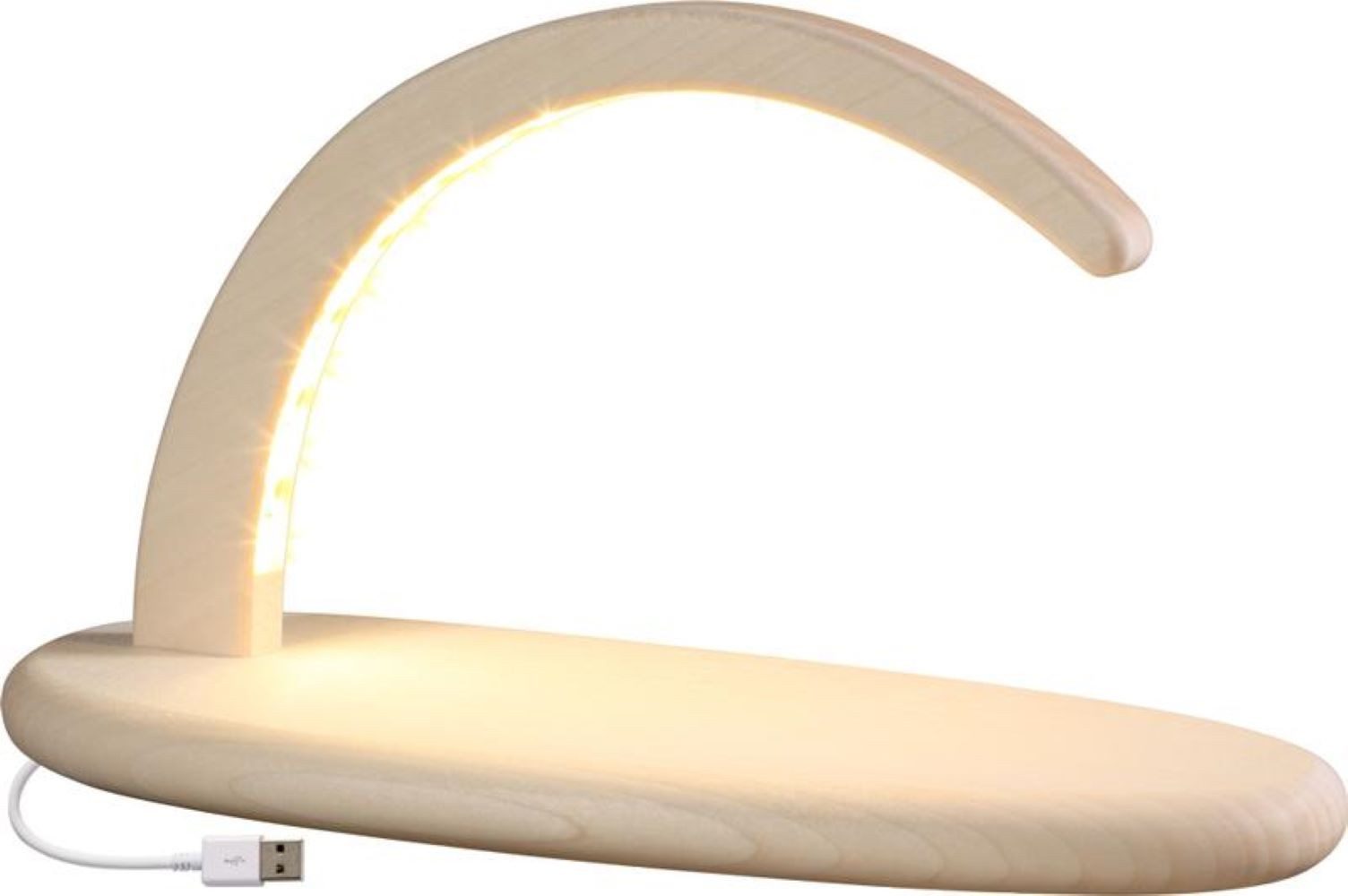 Seiffener Volkskunst eG LED Schwibbogen Lichterbogen klein leer natur oder weiss LED inkl. USB-Stecker
