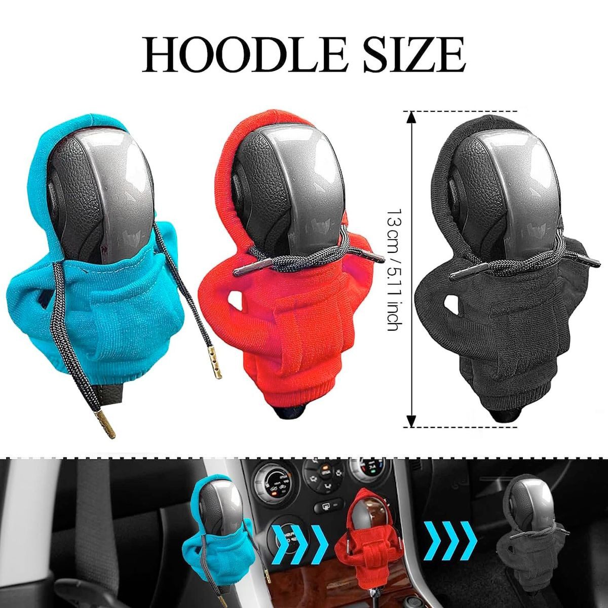 König Design Schalthebel Schaltknauf Hoodie für Gangschaltung, Abdeckung Schalthebel Schaltknauf Pullover Kleidung Mini