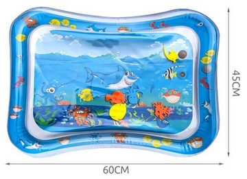 KRUZZEL Spielmatte XXL Baby Wassermatte – Aufblasbares Sensorisches Spielzeug, Aufblasbare Wasserspielmatte für Babys mit bunten Wassertieren