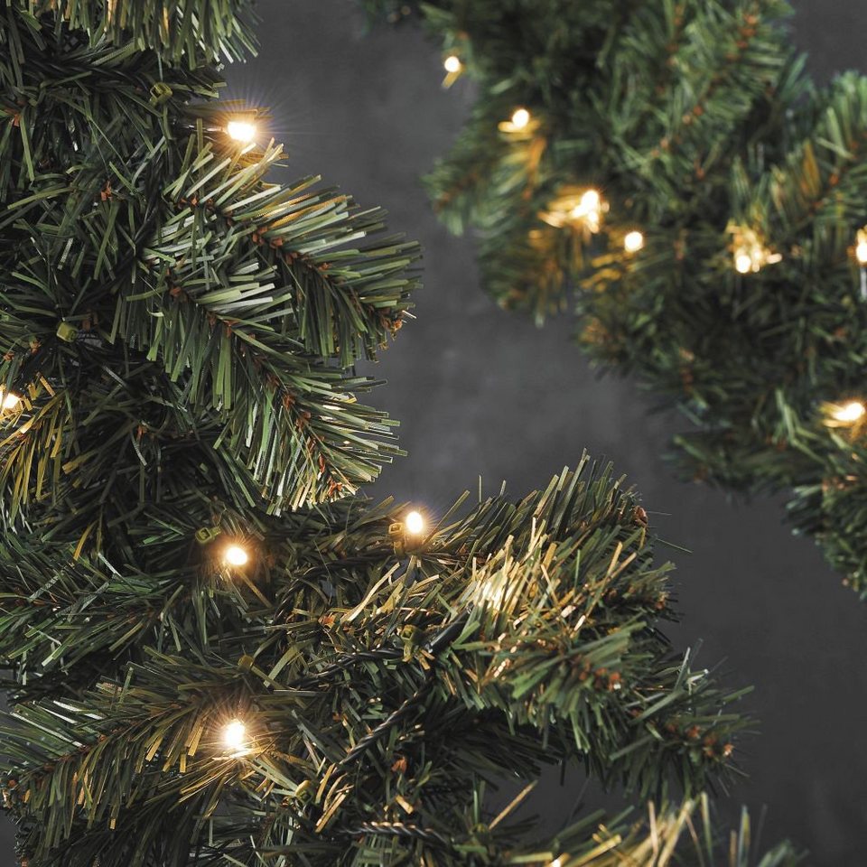 KONSTSMIDE LED-Lichterkette Weihnachtsdeko aussen, grün, 5m, 120 bernsteinfarbene  Dioden