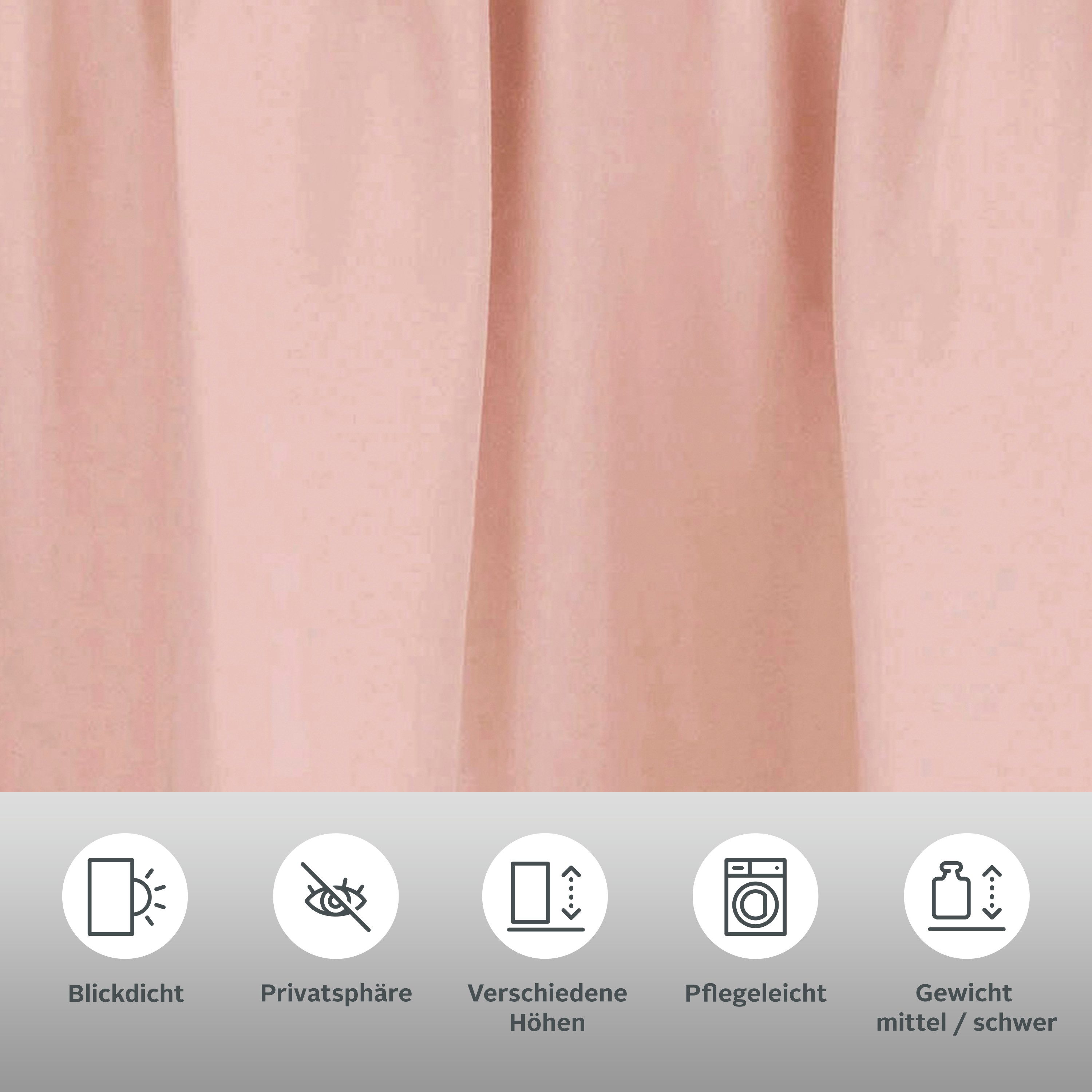 OTTO home Vorhang Raja, Gardinen mit Kräuselband, Vorhänge Wohnzimmer (2 St), Kräuselband, blickdicht, Polyester, 2er-Set, Bestseller, einfarbig, modern, pflegeleicht, Mikrofaser