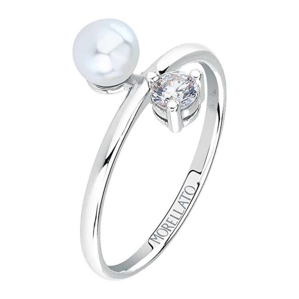 MORELLATO Fingerring Zeitloser Silberring mit Zirkon Perla SAWM12 - Kreislauf: 58 mm