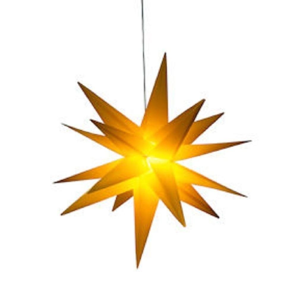 Star-Max LED Stern 35013 LED Kunststoffstern gelb 58cm Trafo inkl. 6/18h Timer IP44 außen