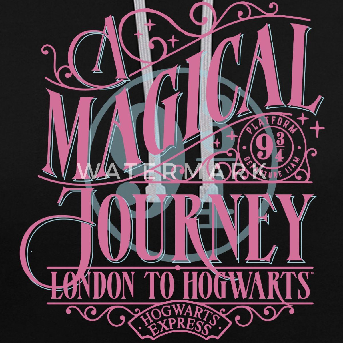 Spreadshirt Hoodie Harry Potter Gleis 9 ¾ Design In Rosa & Blau Unisex Kontrast Hoodie (1-tlg)