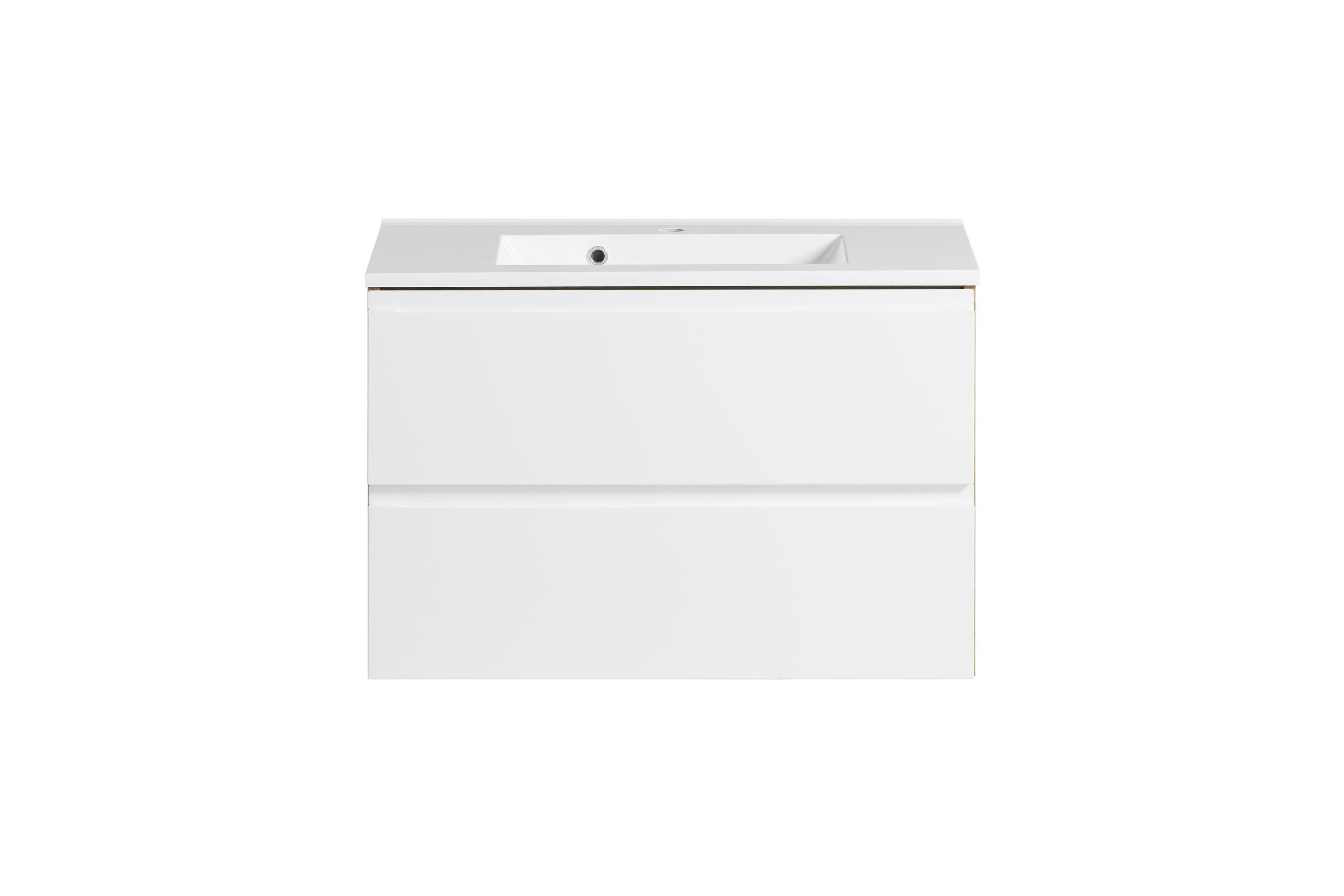 HELD MÖBEL Waschtisch in weiß, Wotaneiche, MDF - 80x56x47cm (BxHxT)