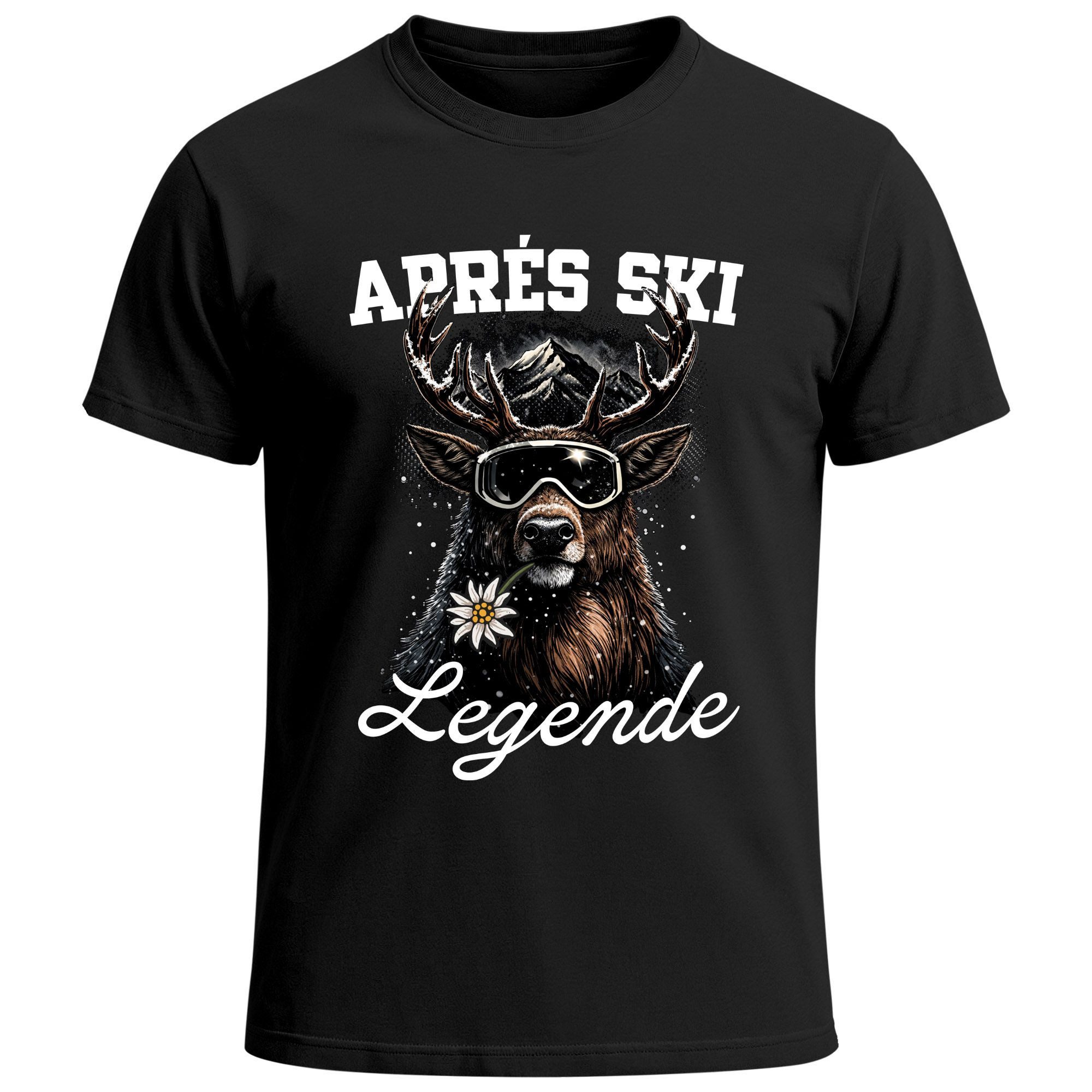 MoonWorks Print-Shirt Herren T-Shirt - Aprés-Ski Legende - Hirsch mit Skibr günstig online kaufen