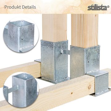 STILISTA Kaminholzregal Holzstapelhilfe Brennholzregal Holzstapelhalter, BxTxH:34,00x10,00x15,00 cm, (Set, 2-St), pulverbeschichtet für 70 x 70 mm und 40 x 60 mm Kanthölzer, 2er, 4er oder 8er Set, Farbwahl