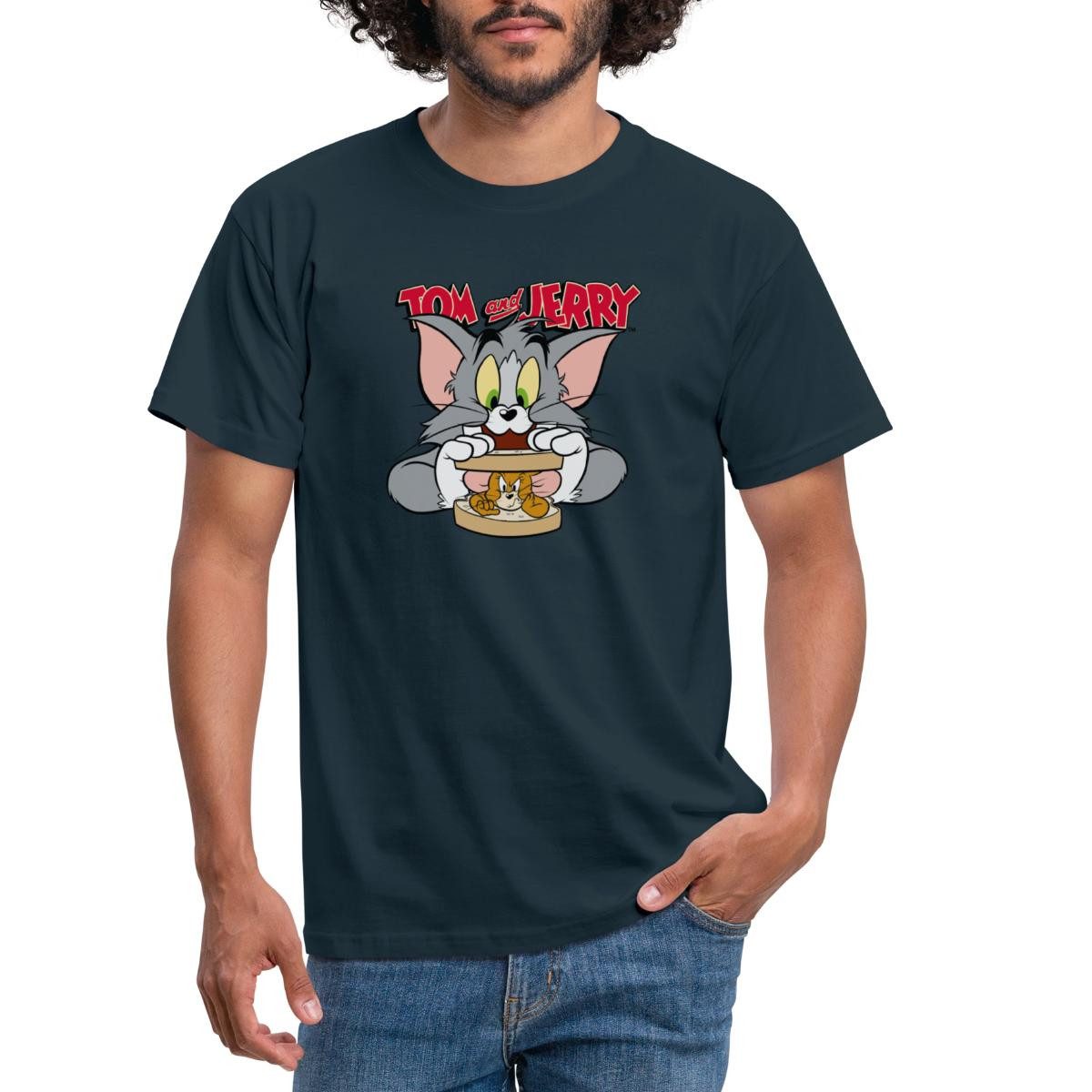 Spreadshirt T-Shirt Tom Und Jerry Maus-Sandwich günstig online kaufen