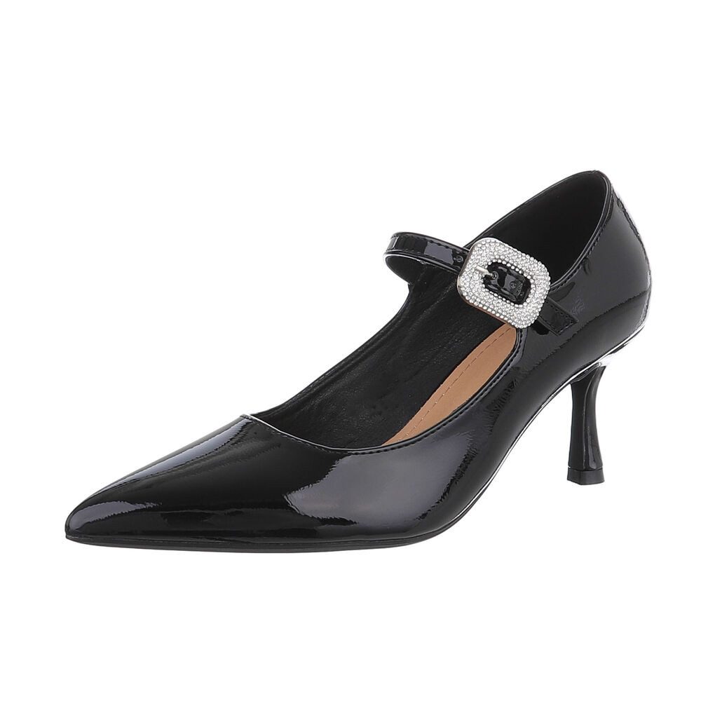 Ital-Design Damen Abendschuhe Elegant Schnürpumps (87118061) Pfennig-/Stilettoabsatz Schnür- & Riemchenpumps in Schwarz