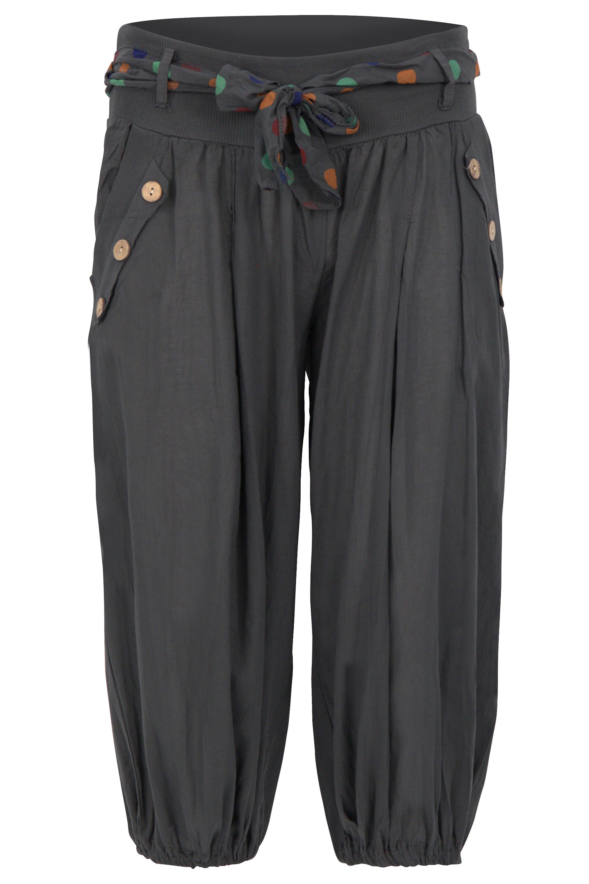 malito more than fashion Caprihose malito Damen Pumphose in Unifarben, lässige kurze Hose, Bermuda für Pumphose in Unifarben Einheitsgröße