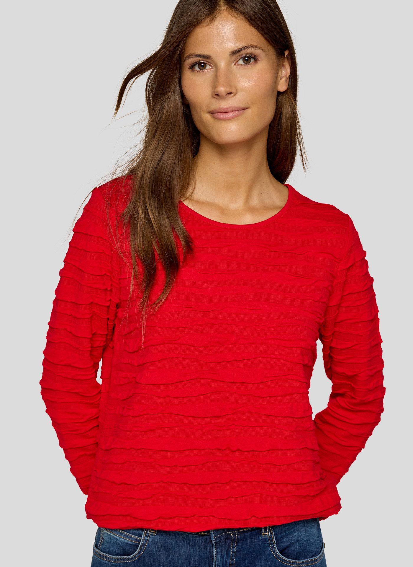 Rabe 3/4-Arm-Shirt mit Struktur Muster günstig online kaufen