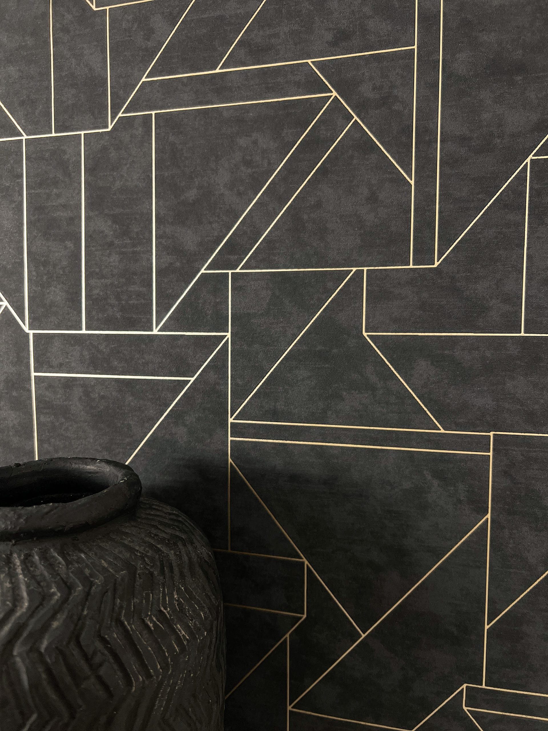 Newroom Vliestapete, Anthrazit Tapete Modern Geometrische günstig online kaufen