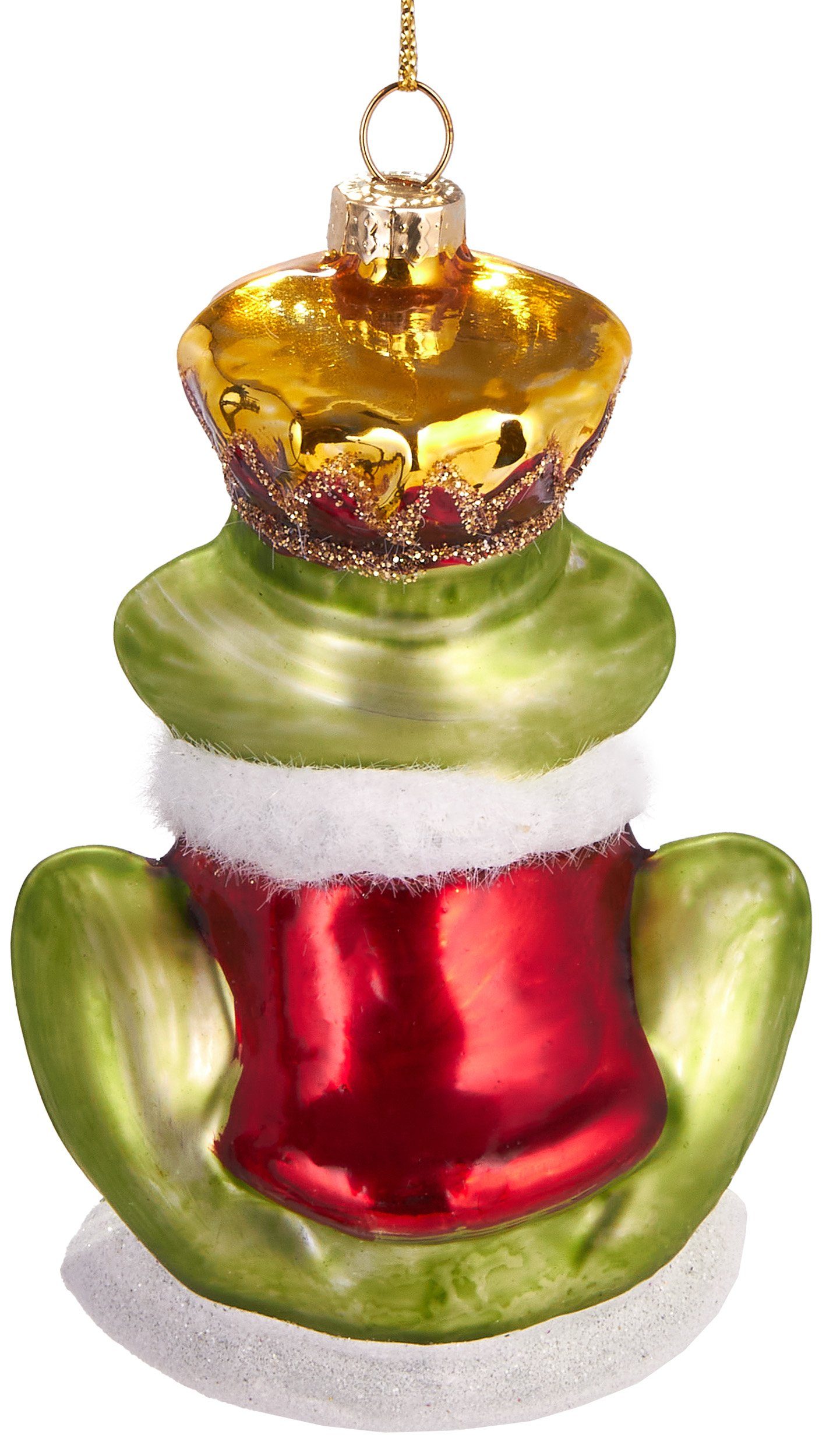 Weihnachtsschmuck Christbaumschmuck handbemalt cm Märchenwelt, BRUBAKER aus ca. Froschkönig, 9.5 der - Mundgeblasene Weihnachtskugel gläserner