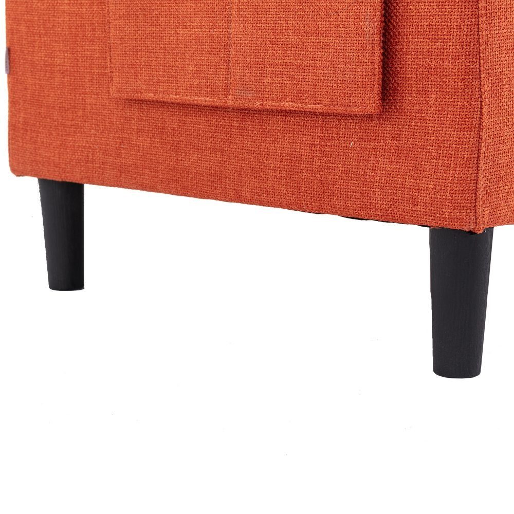 BlingBin Ecksofa Couch mit mit Stauraum, L-Form mit 1er Orange Teile, Schlaffunktion, in Set Eckcouch | Hocker Couch Stauraum-Chaise, Sofa Polsterecke 1 Orange