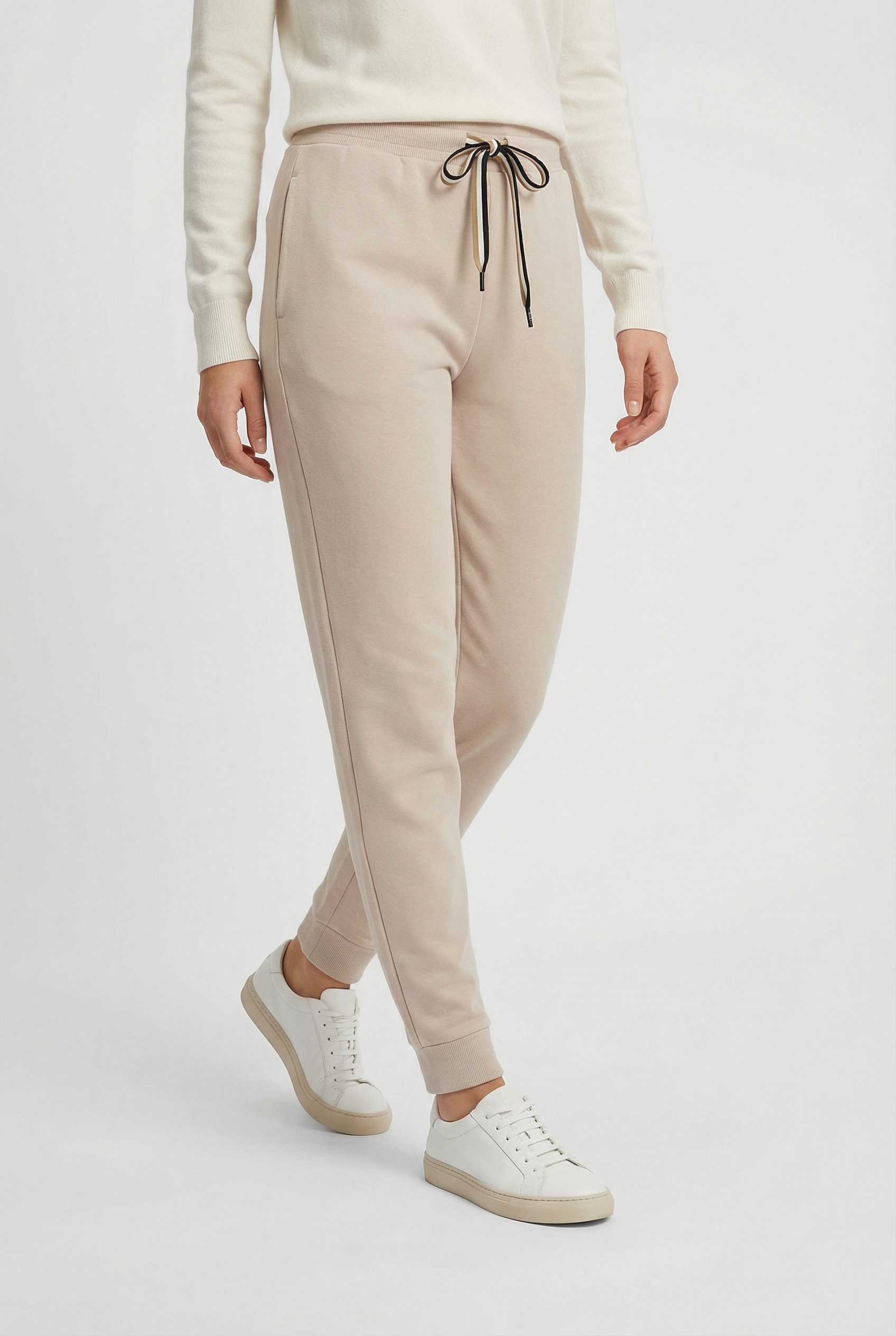 BOSS Relaxhose CP Stripe_Pants Cuff mit kontrastfarbener Kordel