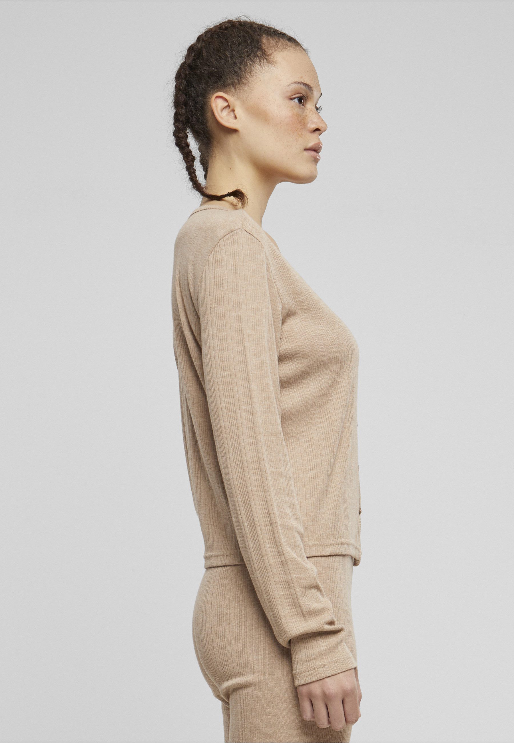 URBAN CLASSICS Strickjacke Urban Classics Ladies Rib Cardigan (1-tlg)