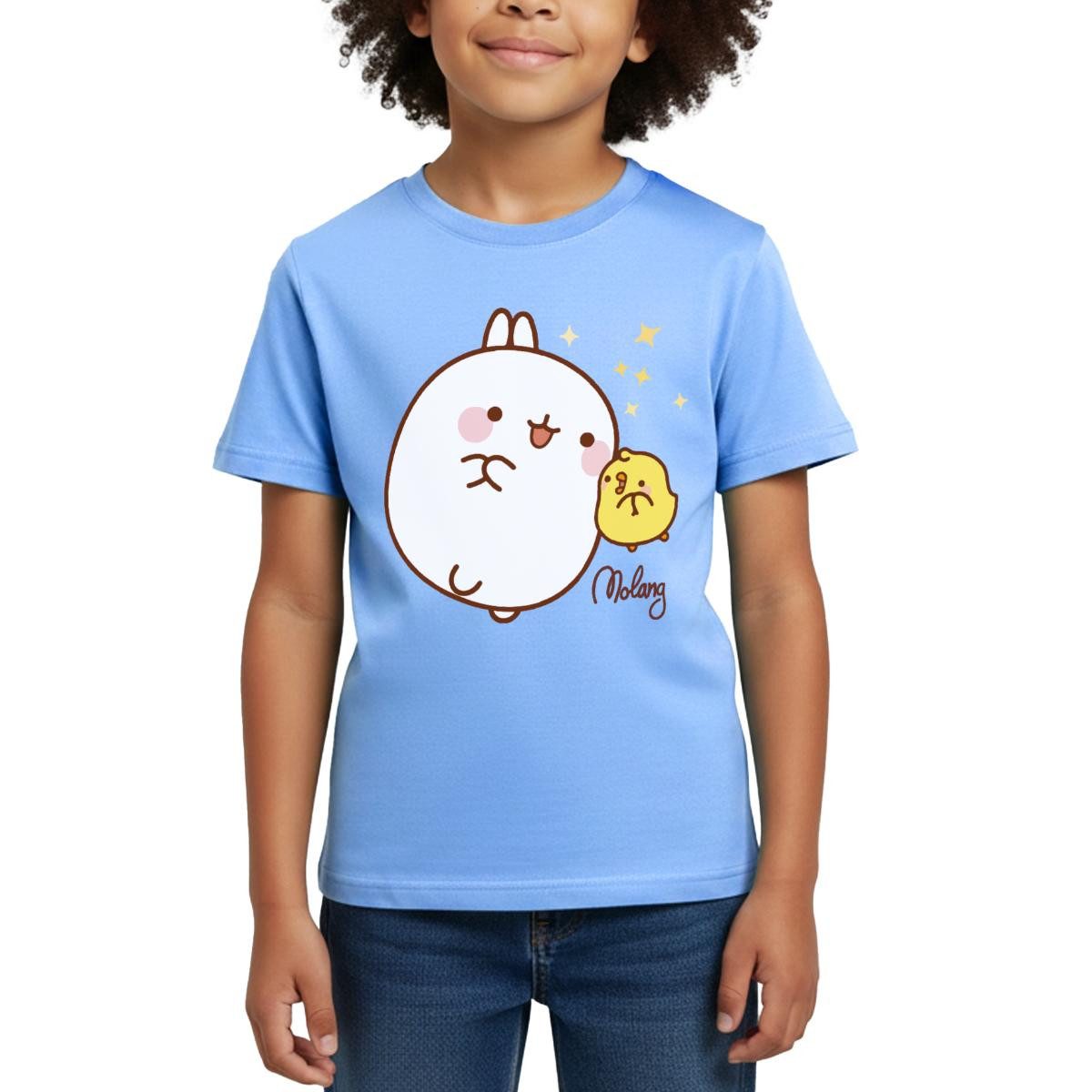 Spreadshirt T-Shirt Molang Piu Piu Sterne Kinder T-Shirt (1-tlg) Fällt klein aus. Wir empfehlen, eine Größe größer zu bestellen.