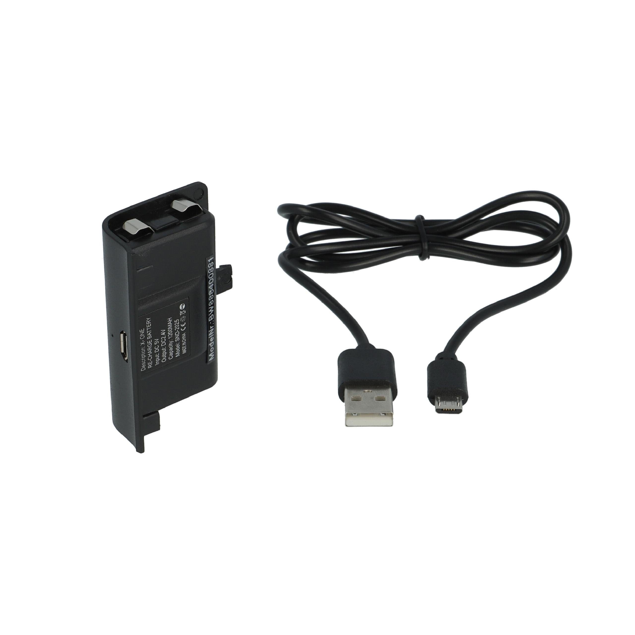 vhbw Akku passend für Microsoft Xbox One S Wireless Controller (1200 mAh, Akku Akku NiMH 1200 mAh (2,4 V, 1 St), Leistungsfähiger Austausch-Akku für den Controller Ihrer Spielkonsole