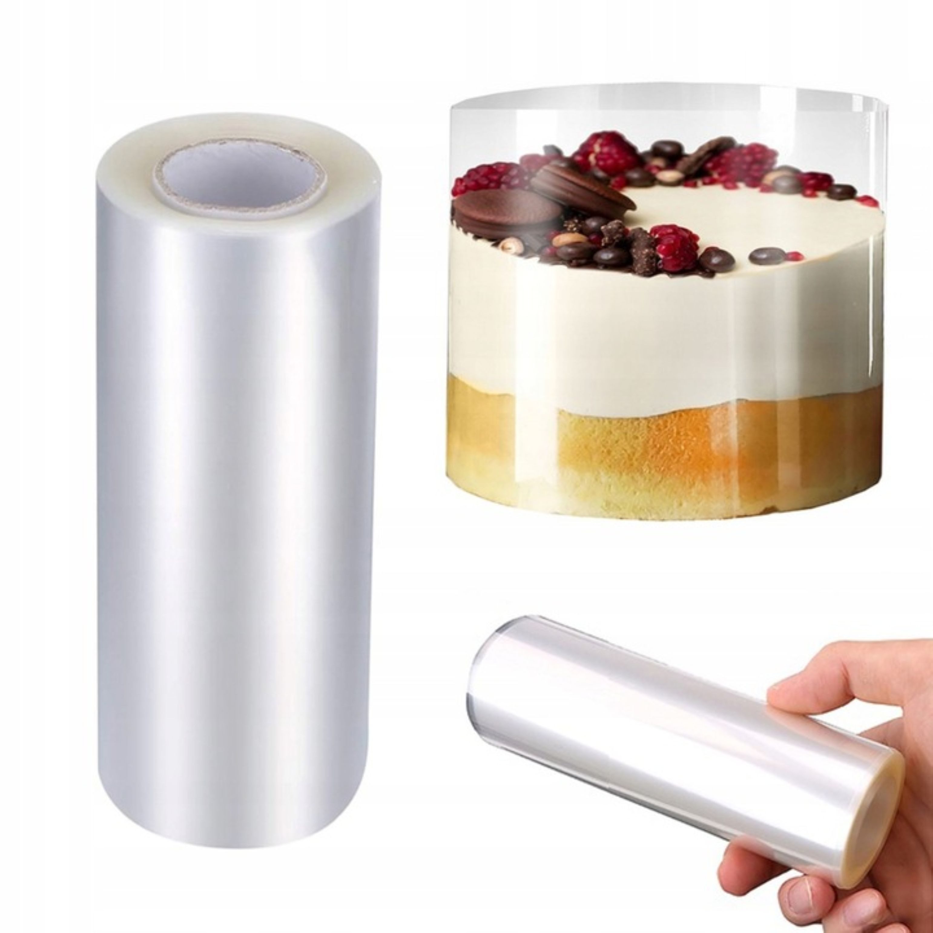 Festivalartikel Backmatte Tortenrandfolie 12cm x 10m – PVC Folie für Kuchen & Desserts, (1-tlg)