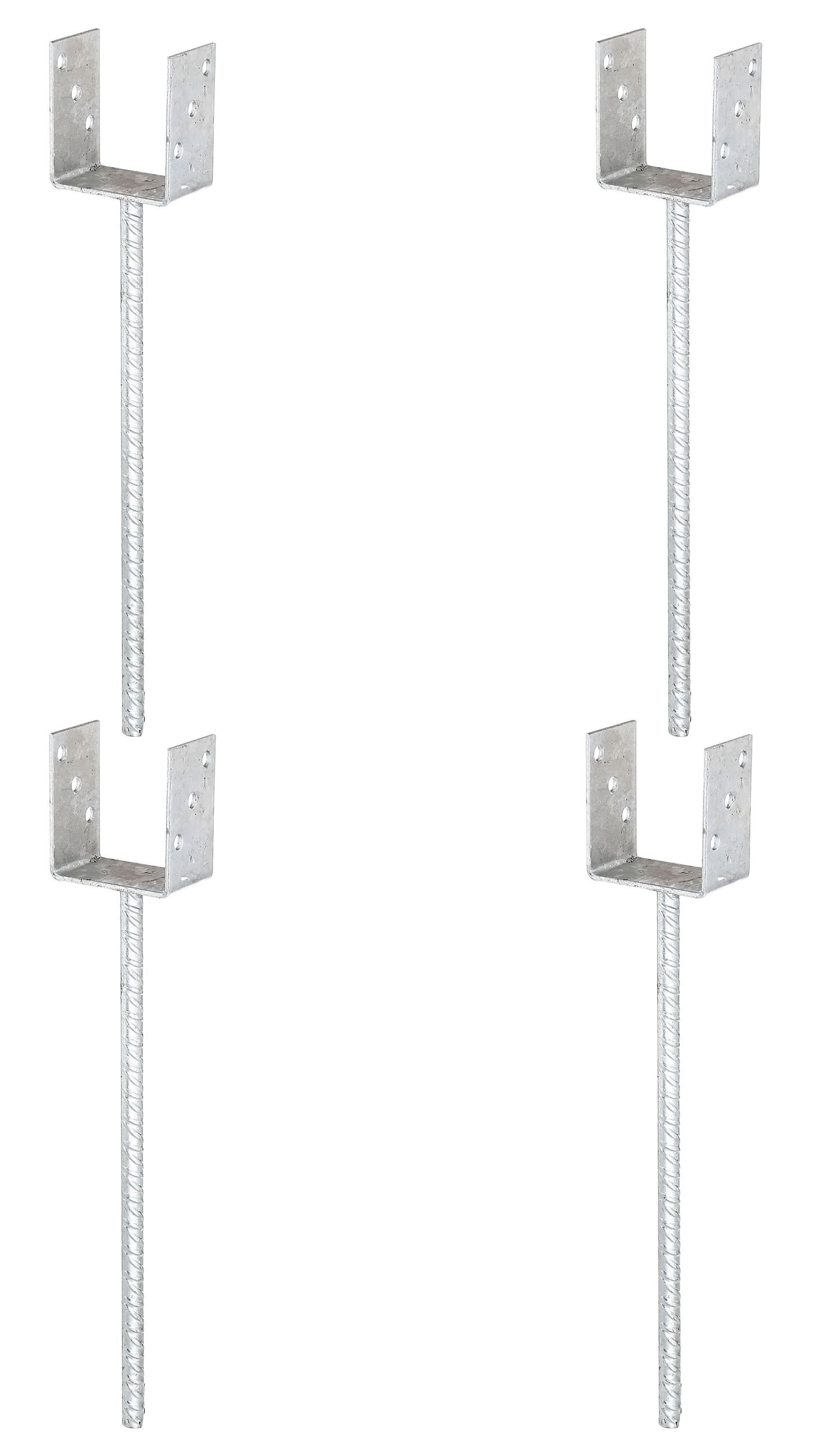 Alberts Pfostenträger Alberts 4 x U-Pfostenträger, Riffelstahl-Betonanker, 91x91 mm, Betonan, (4-St), Alberts U-Pfostenträger mit extra langsam Betonanker aus Riffelstahl i