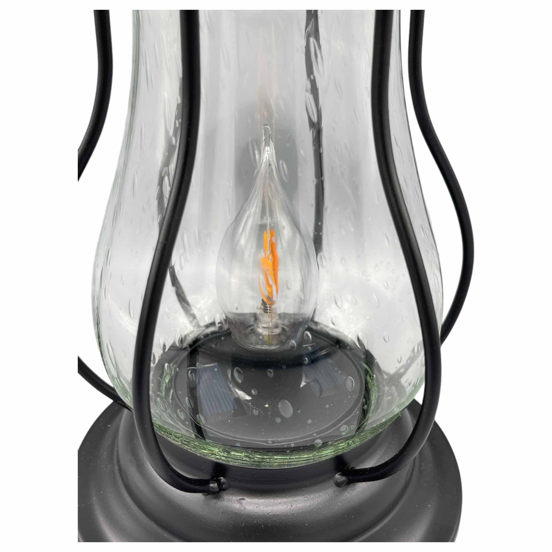 Coen Bakker Deco BV LED Laterne, LED, warmweiß, Metall schwarz Flammeneffekt Vintageoptik 17x31cm