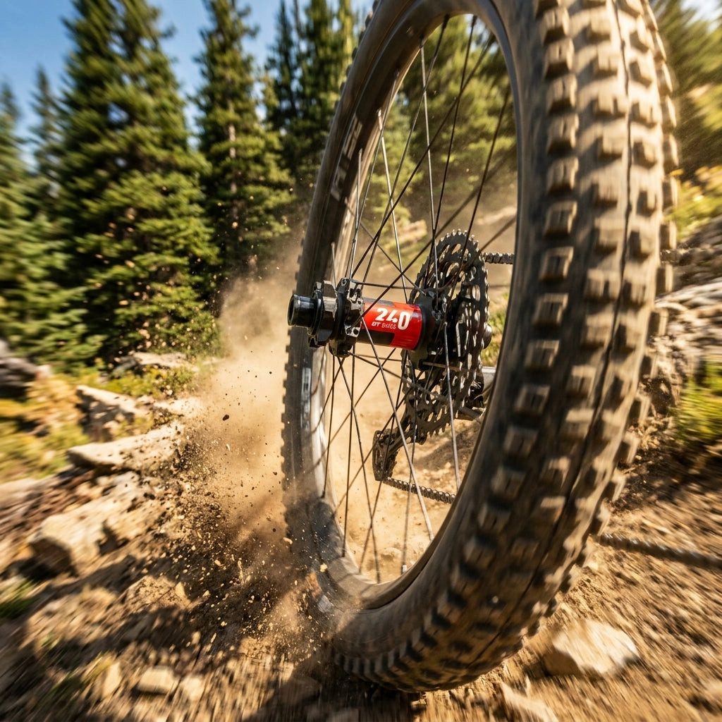 DT Swiss Laufrad DT Swiss Nabe MTB HR 240 EXP Straightpull 28 Loch schwarz - leichte Su