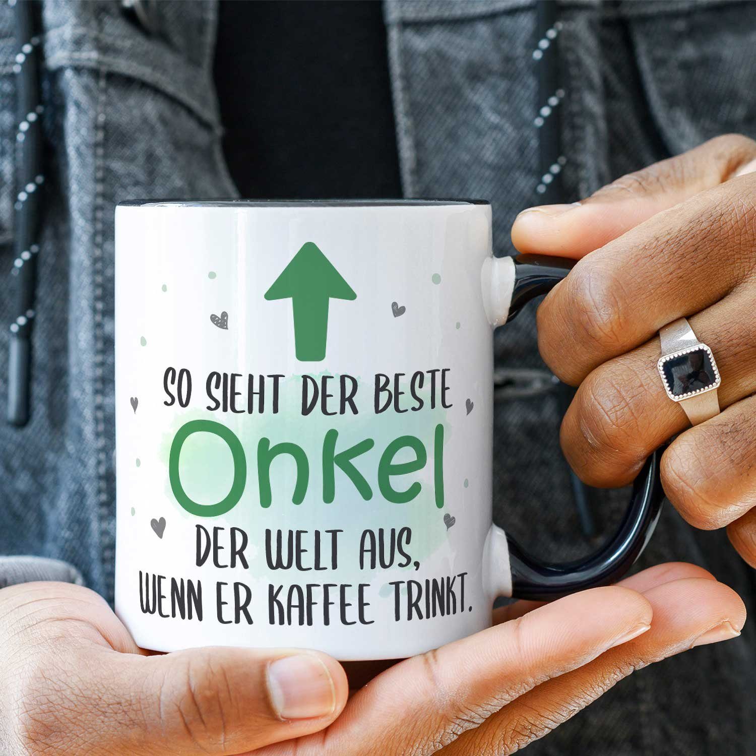 GRAVURZEILE Tasse Bedruckte Geschek Weiß Schwarz der Tasse die für So - aus, der/die sieht Persönliches beste Spruch Familie Welt mit