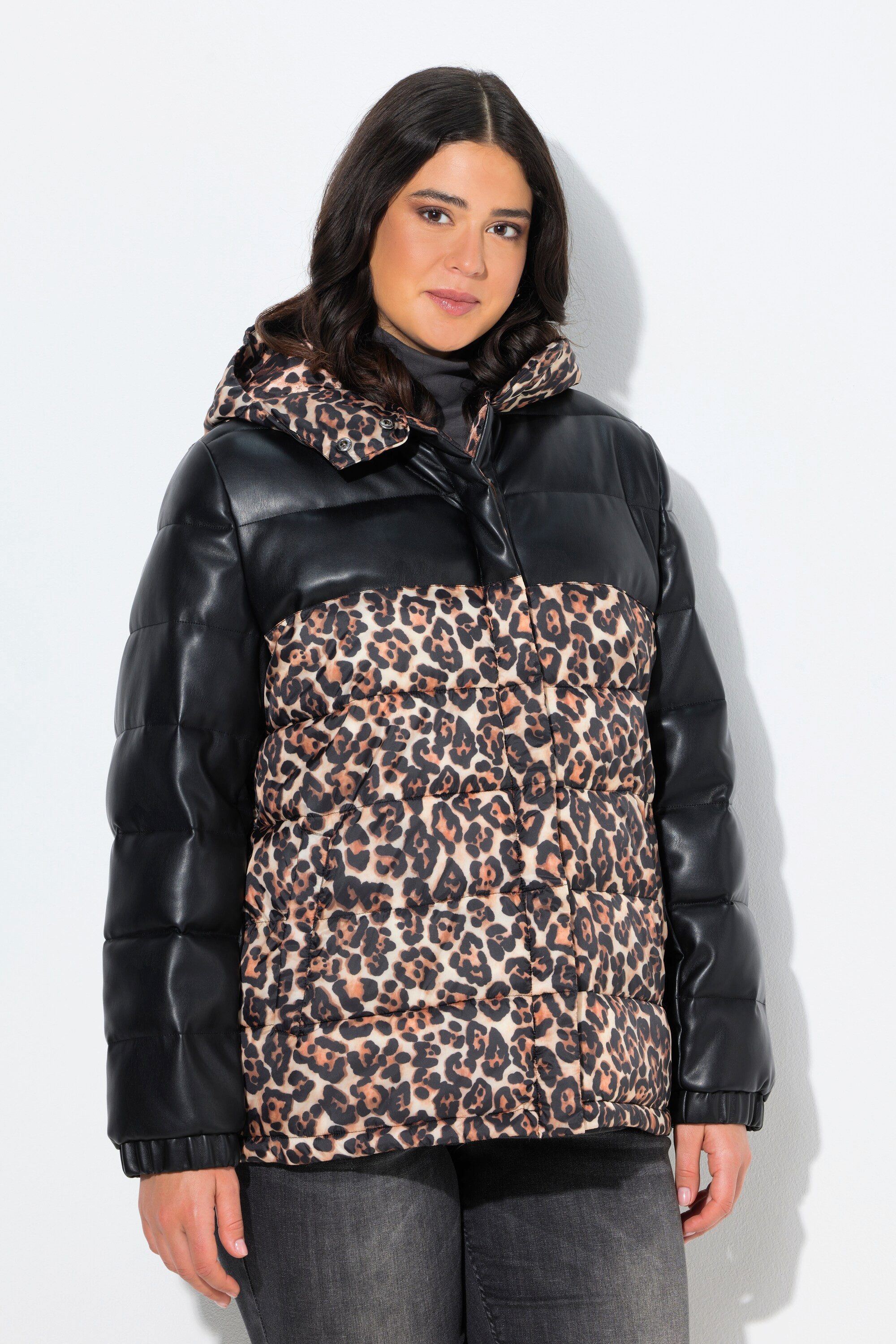Ulla Popken Steppjacke HYPRAR Steppjacke Lederoptik/Leo günstig online kaufen