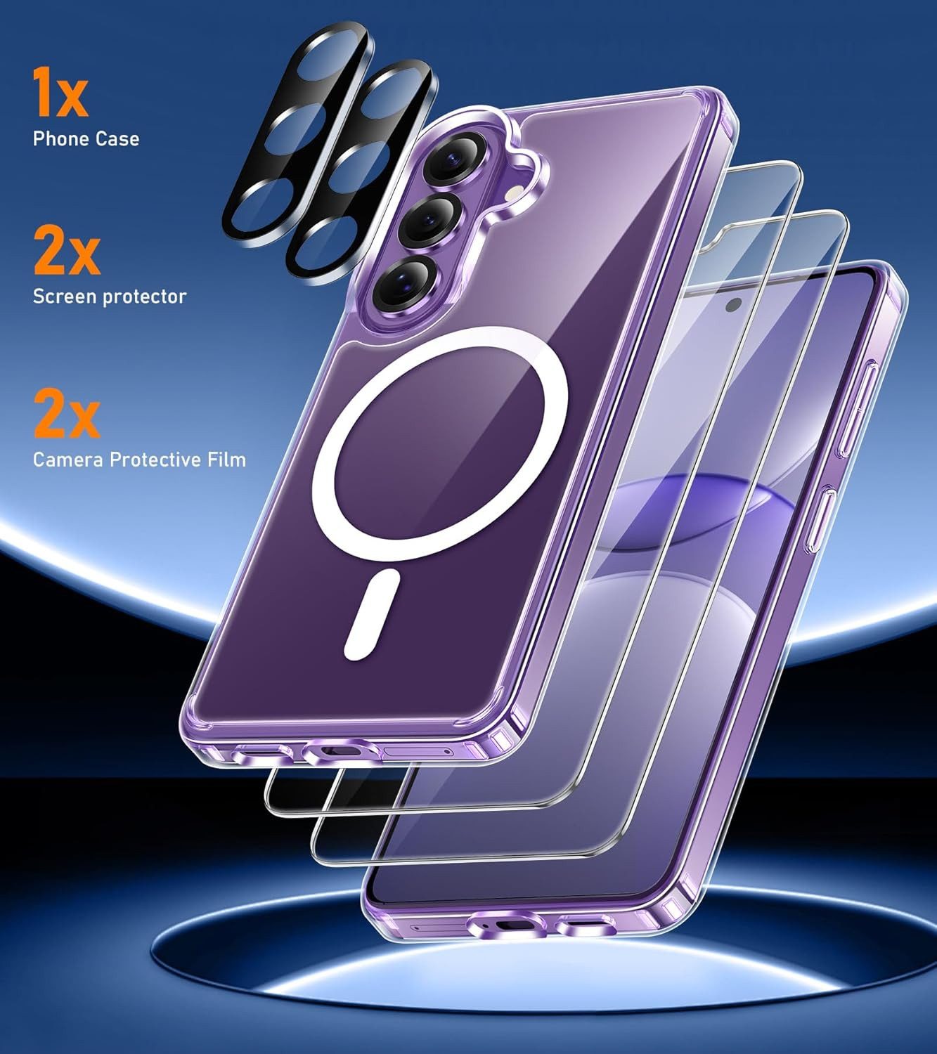 MSM Handyhülle 5in1 Schutzglas (Display + Kamera) für Samsung Galaxy S26 MagSafe 9H