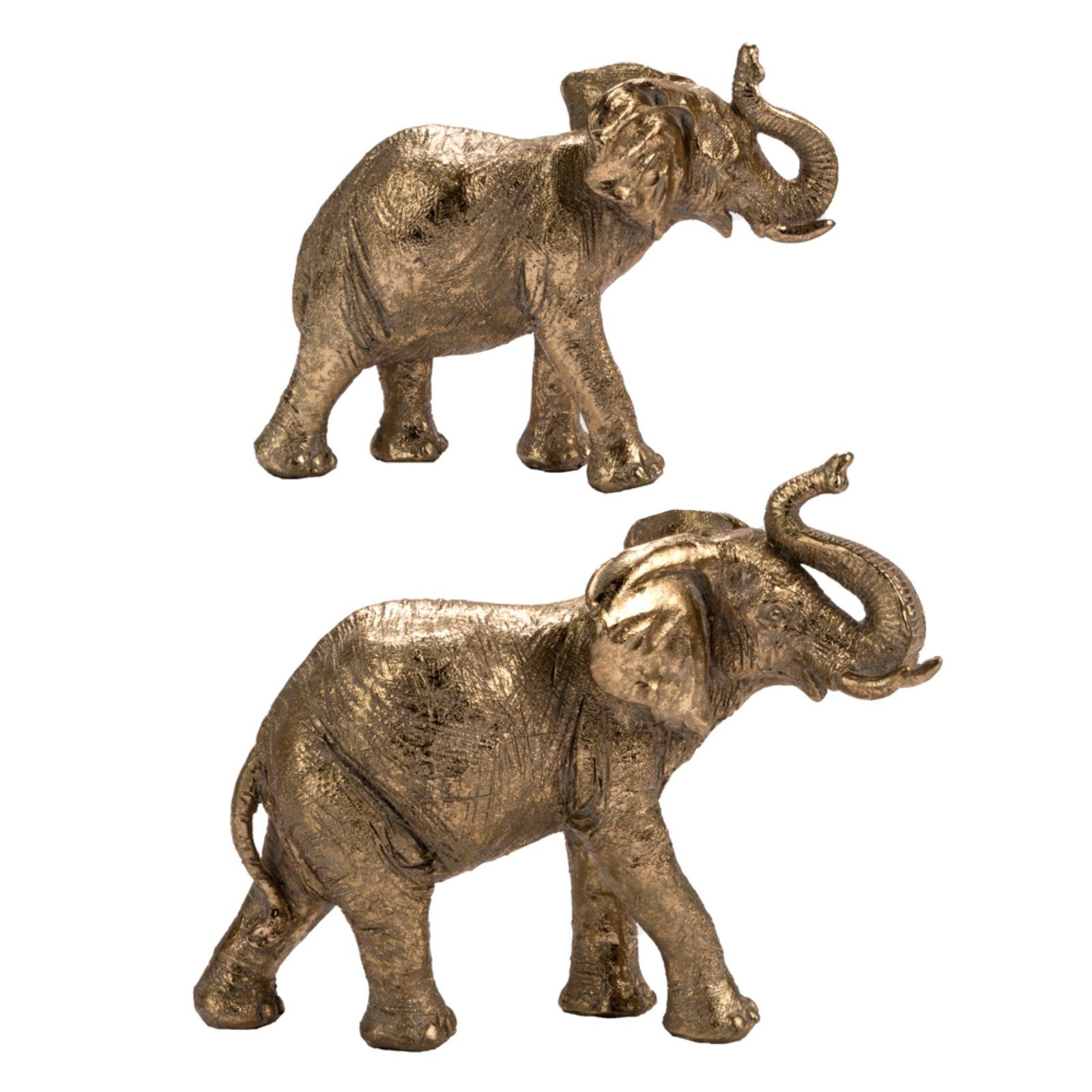Cosy Home Resin, Set), gold Ideas gold glitzernd Set 2-er farbig Dekofiguren 2er Resin aus Tierfigur Figuren (Set, Elefanten