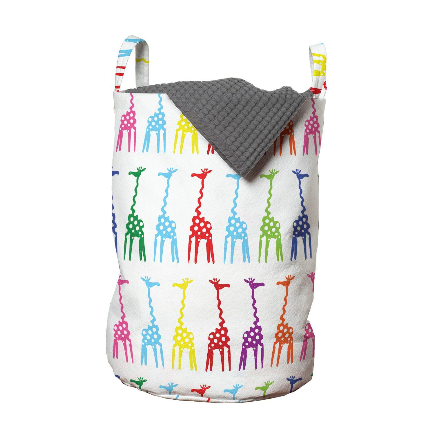 Abakuhaus Wäschesäckchen Wäschekorb mit Griffen Kordelzugverschluss für Waschsalons, Giraffe Zusammenfassung Bodies Dots