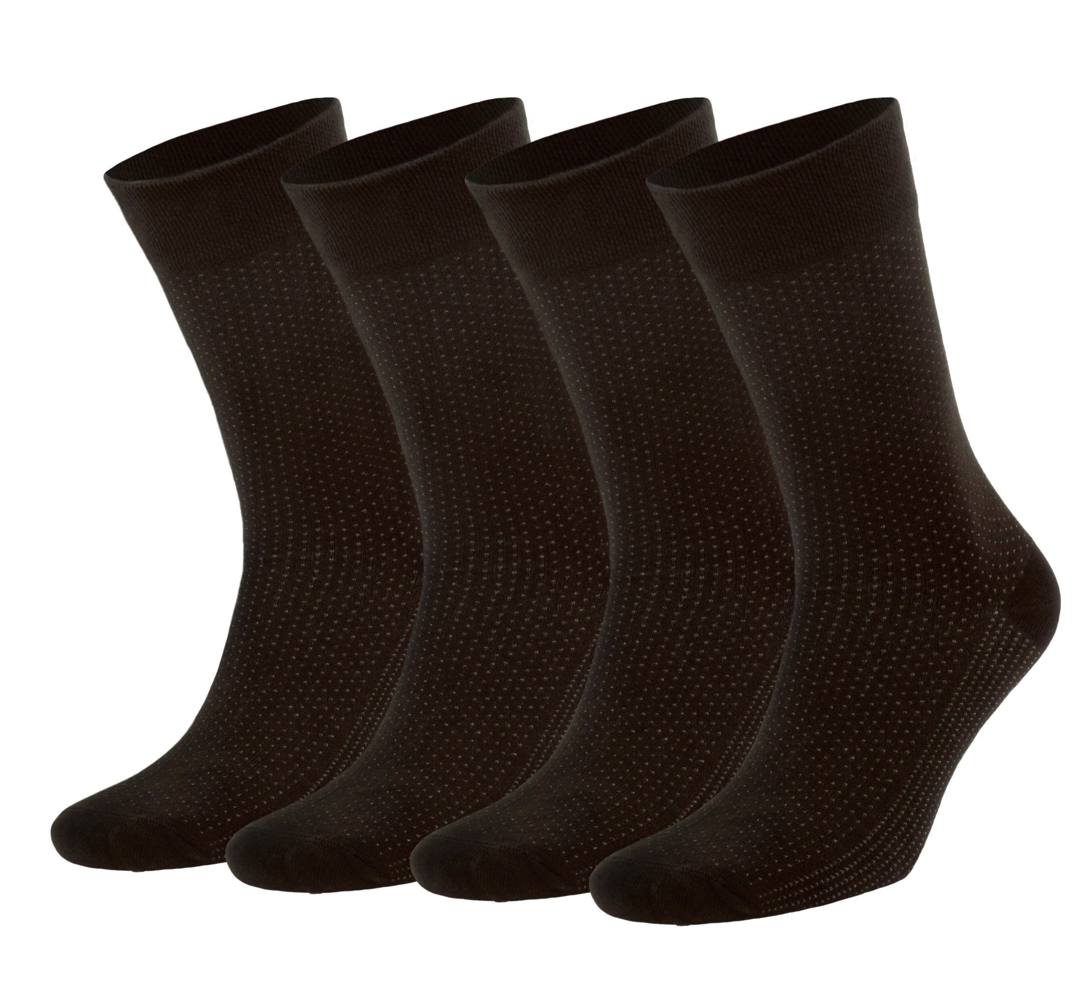 NoblesBox Socken 4-Paar) (Box, Braun Bambussocken und Arbeitssocken, Herrensocken Damen