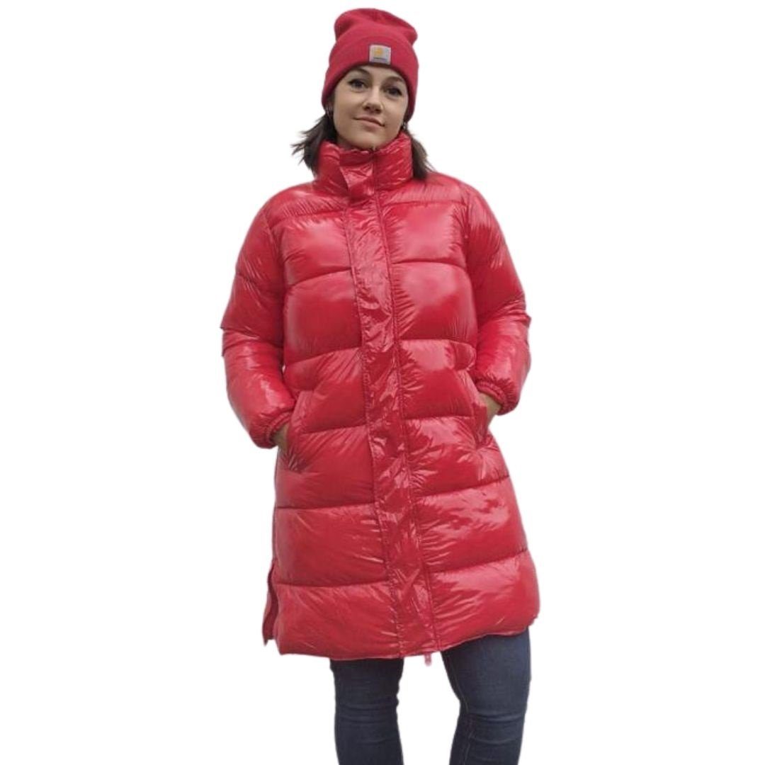 Steppjacke 7833-N3199-Tam Steppmantel aus Tomato recycelten glänzender Herrlicher Nylon