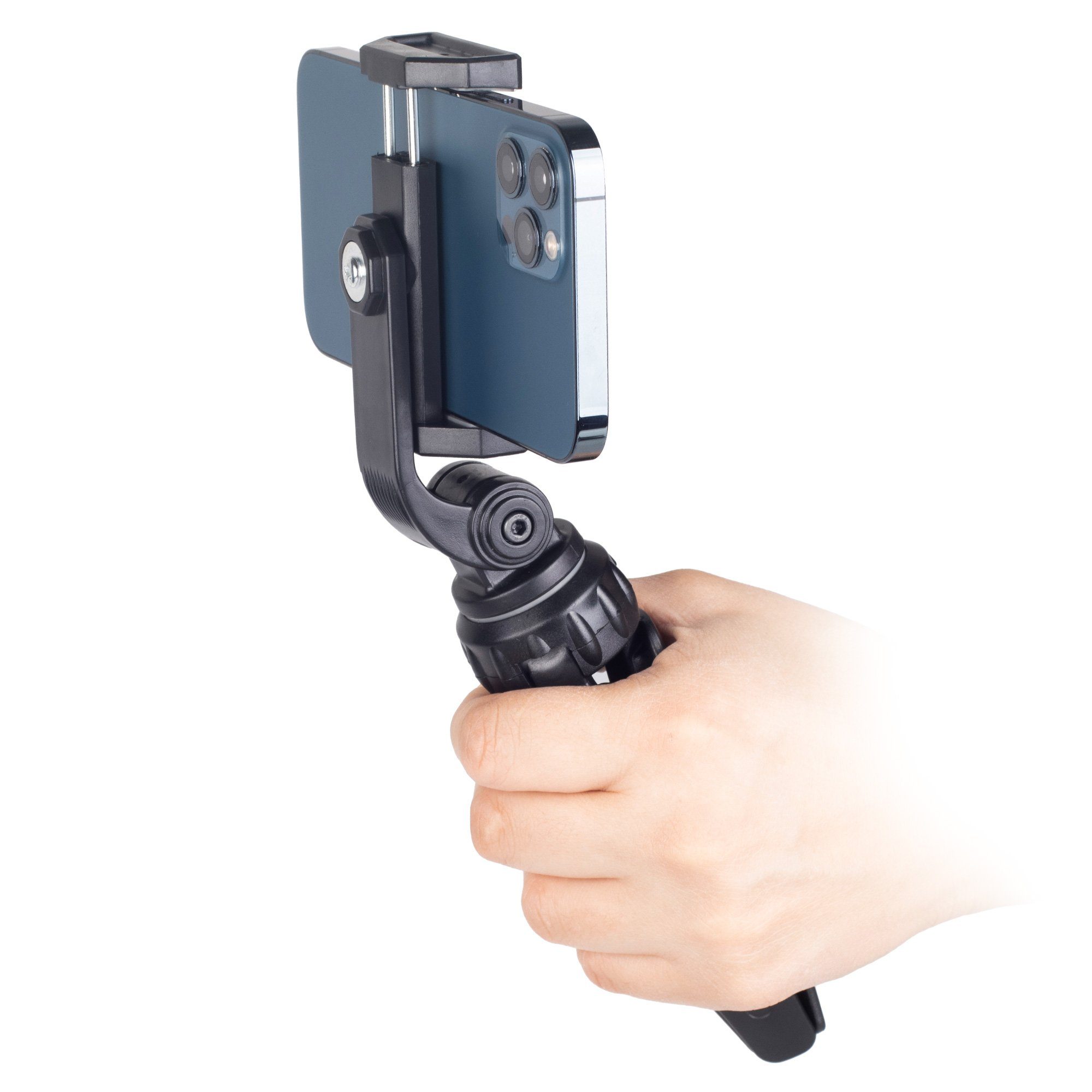 ayex Kompaktes Mini-Tripod mit beweglicher Smartphonehalterung bis 7 Zoll Ministativ