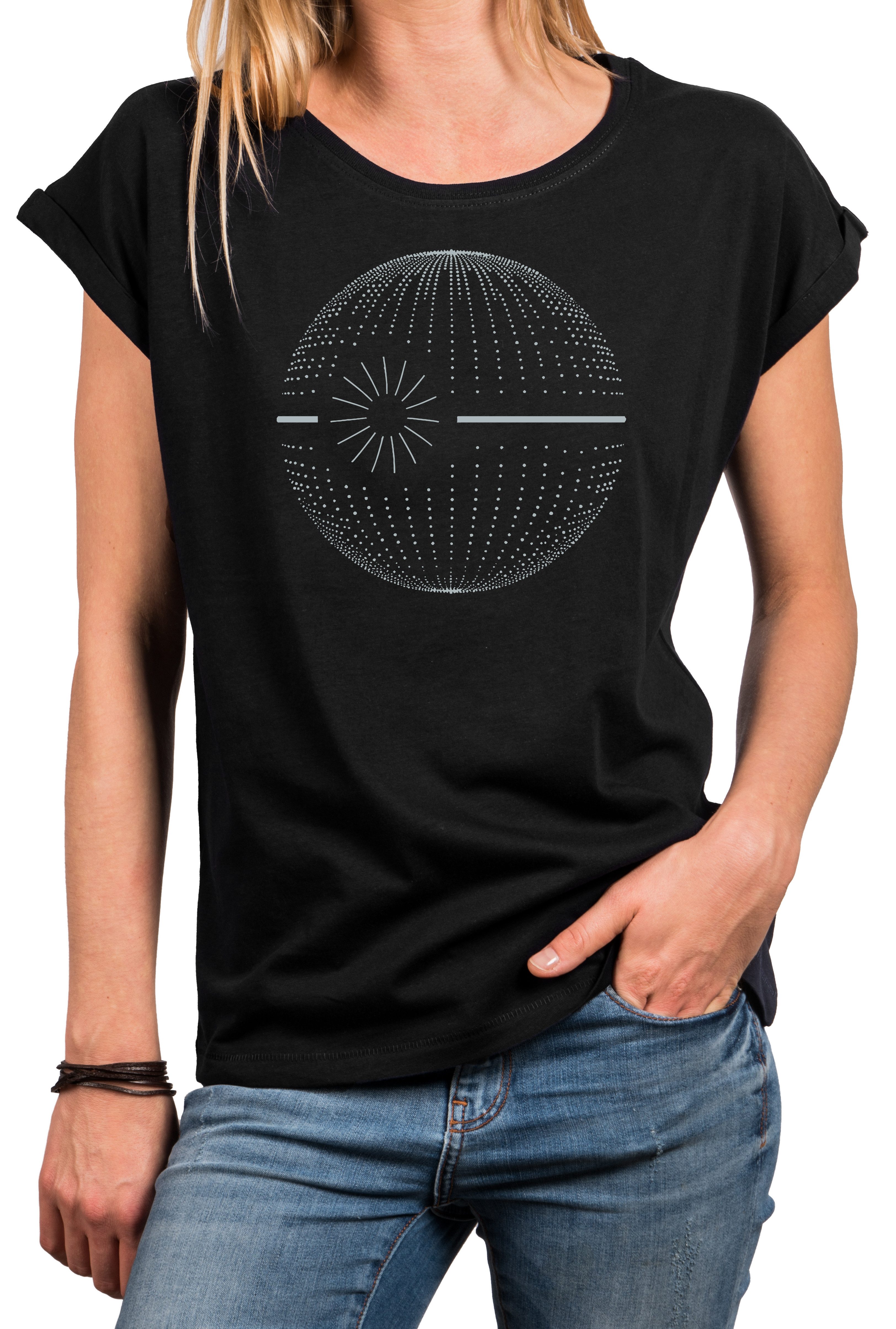 MAKAYA T-Shirt Retro Damen-Top mit Stern – Space Star und Sci-Fi Design (Sc günstig online kaufen