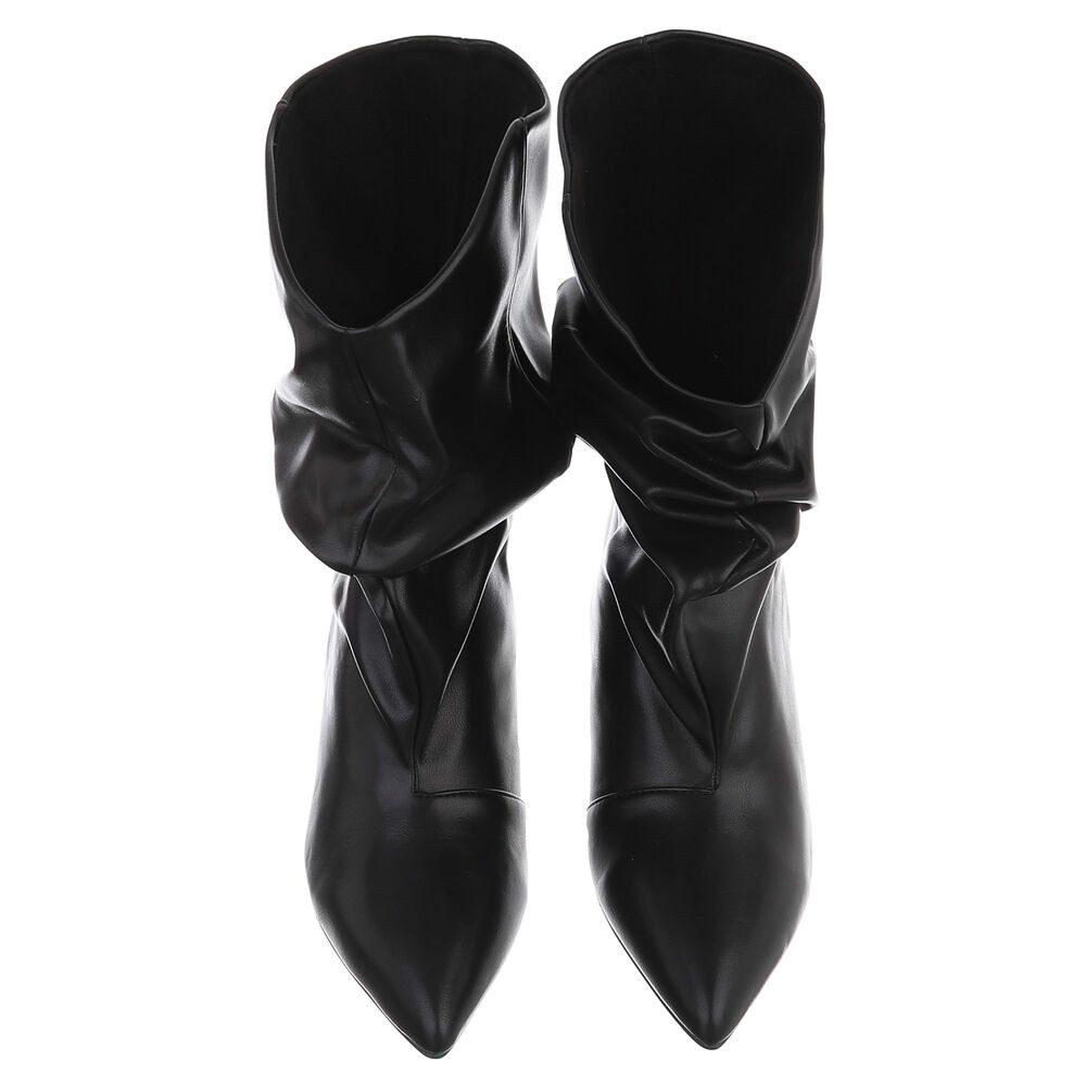 Ital-Design Damen Stiefel spitz mit Absatz und gerafftem Schaft Stiefelette (92214299) Pfennig-/Stilettoabsatz Stiefeletten in Schwarz – Bild 4 von 5
