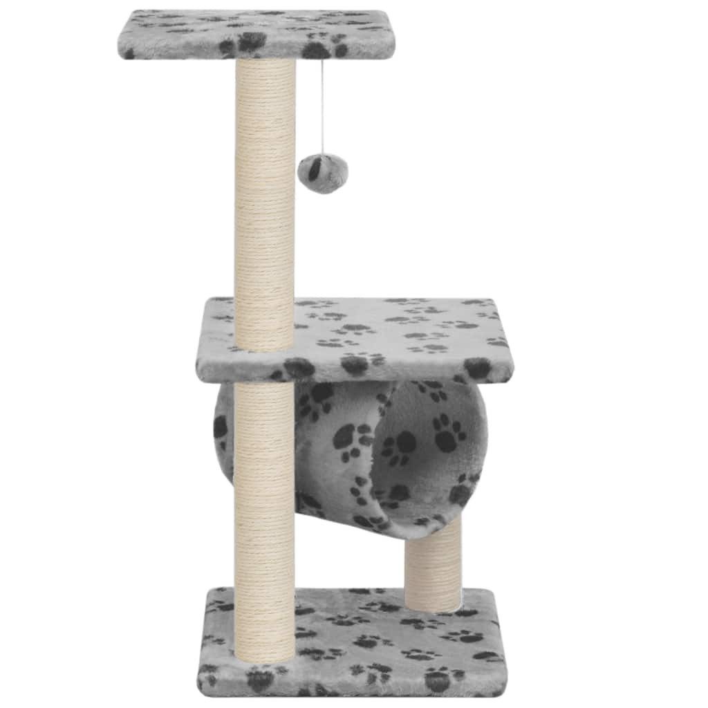 vidaXL Kratzbaum 65 cm Katzen-Kratzbaum Sisal 65 cm Grau Pfoten-Muster