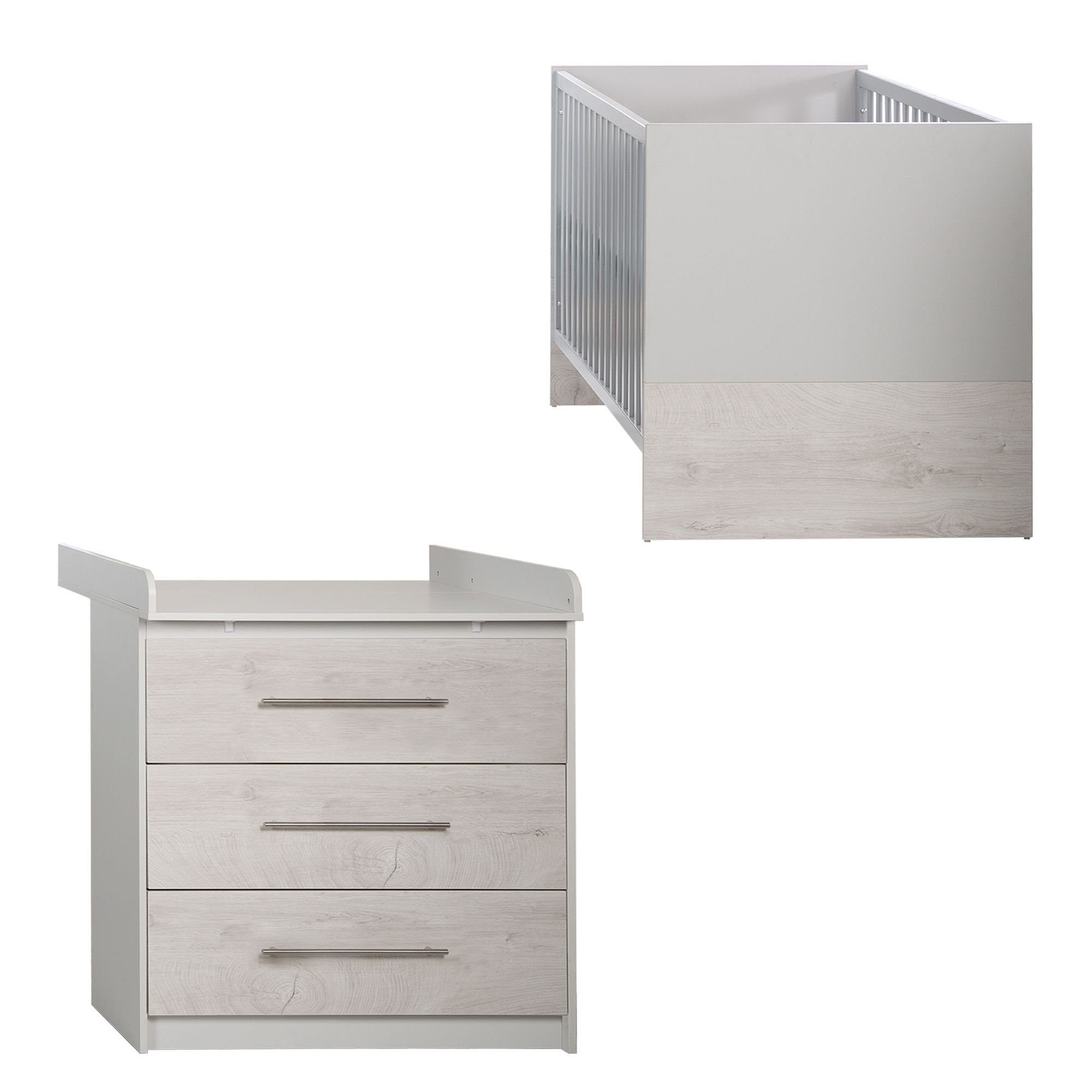 roba® Babyzimmer-Komplettset Babyzimmer roba MAREN 2 grau Kinderzimmer Komplettzimmer