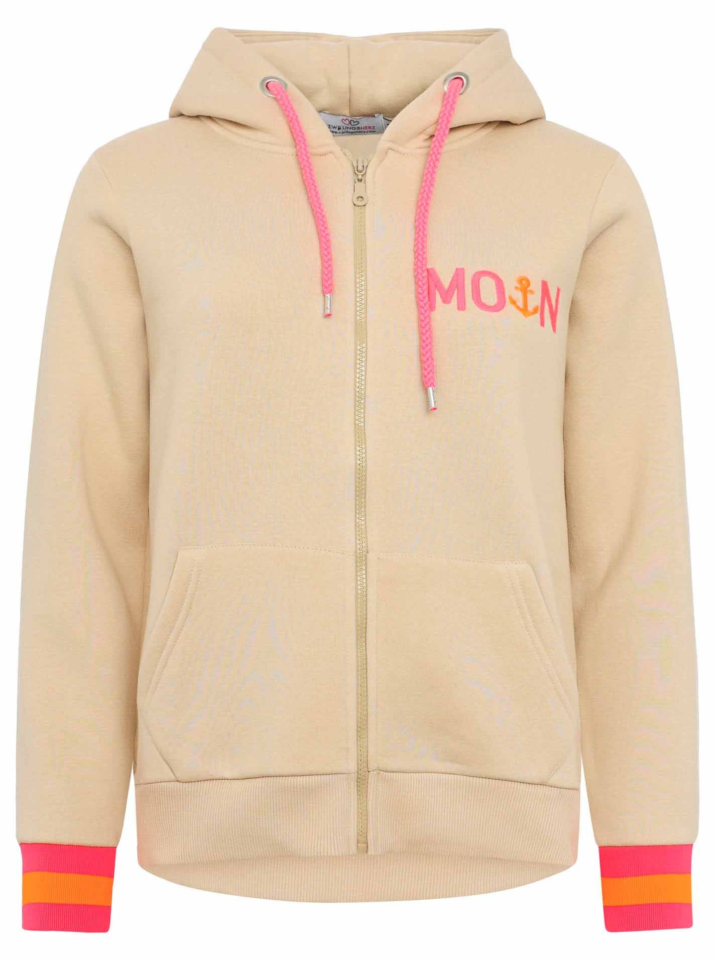 Zwillingsherz Kapuzensweatjacke Hoodiejacke Moin" Mit Kapuze