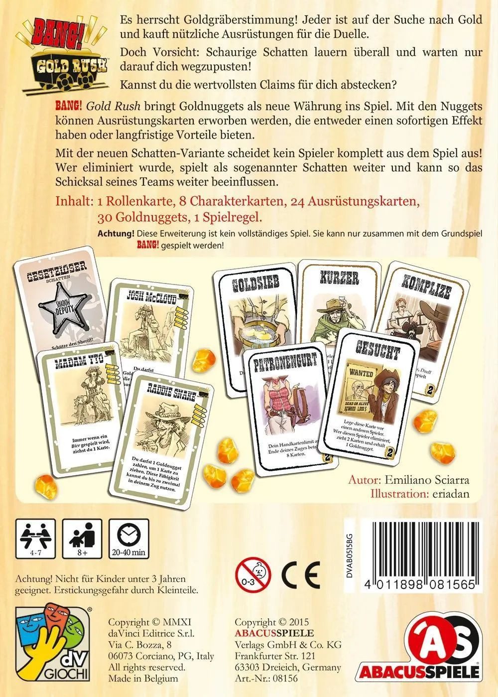 ABACUSSPIELE Spiel BANG! Gold Rush Erweiterung