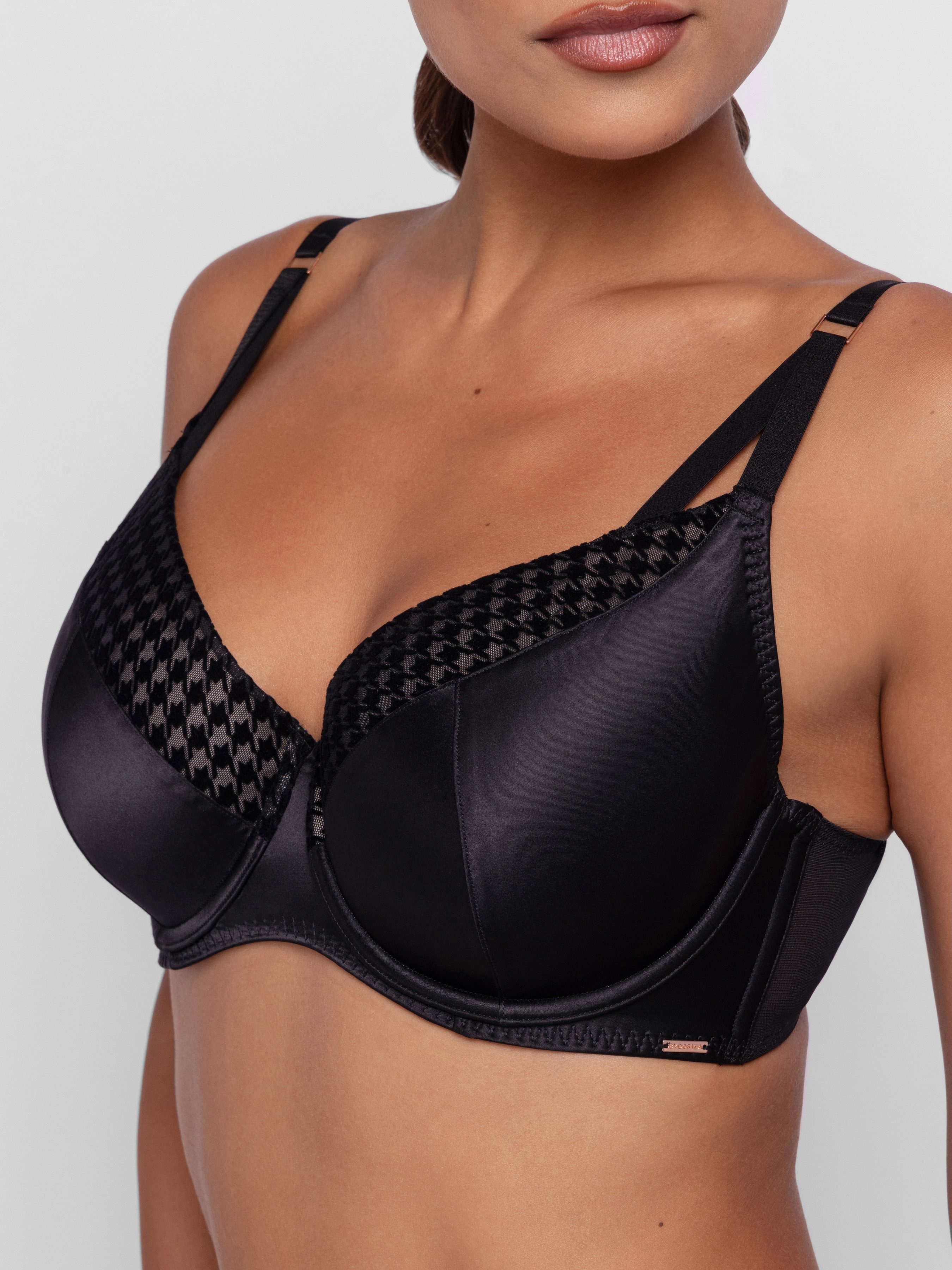 Dorina Halbschalen-BH Julianna flocked Mesh & Satin, gepolsterte Cups