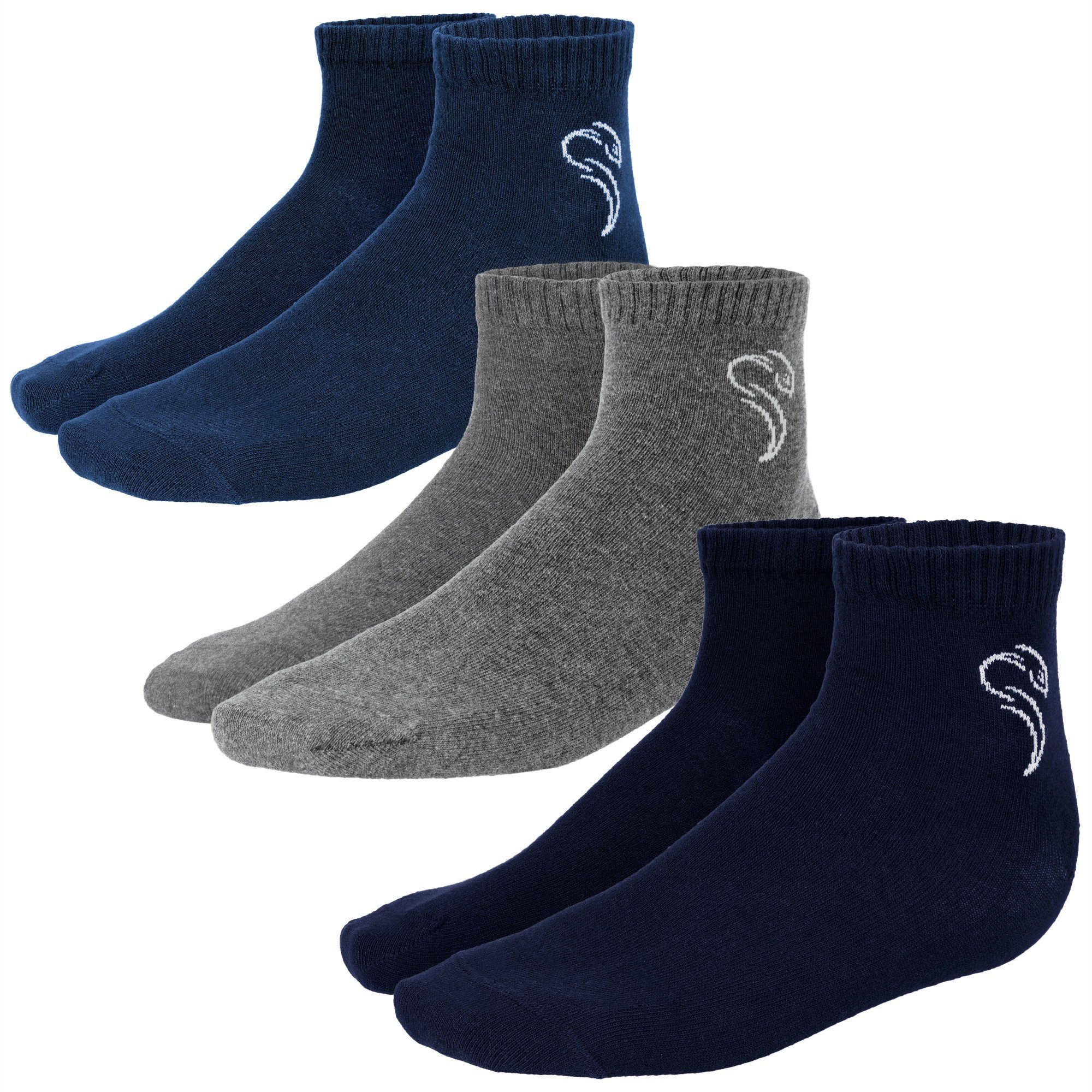 Black Snake Sneakersocken Quarter pure comfort (3-Paar) dunkelblau-blau-grau