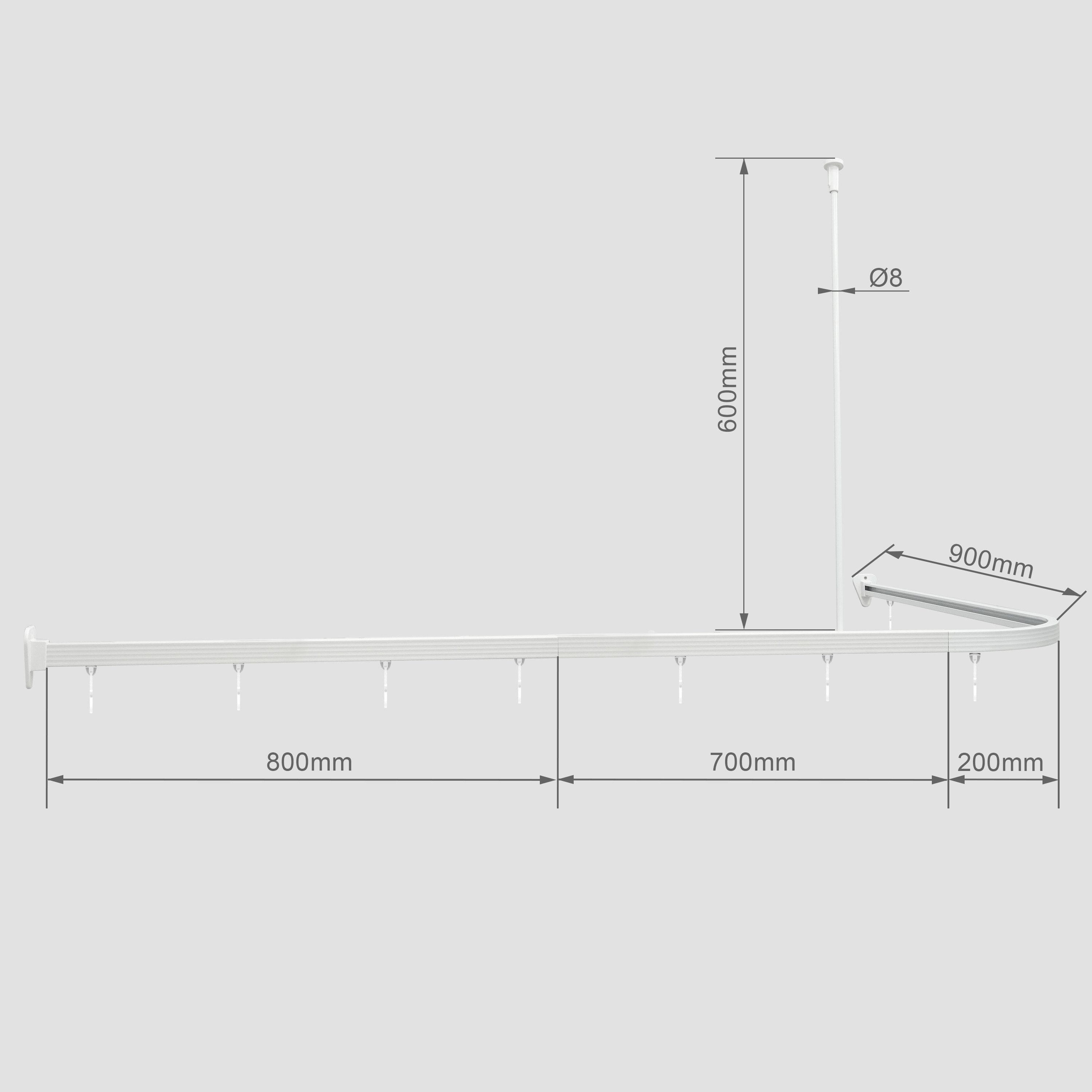 Euroshowers GmbH Duschvorhangstange Profi 90 x170cm Badewannen-Set Weiß, au günstig online kaufen