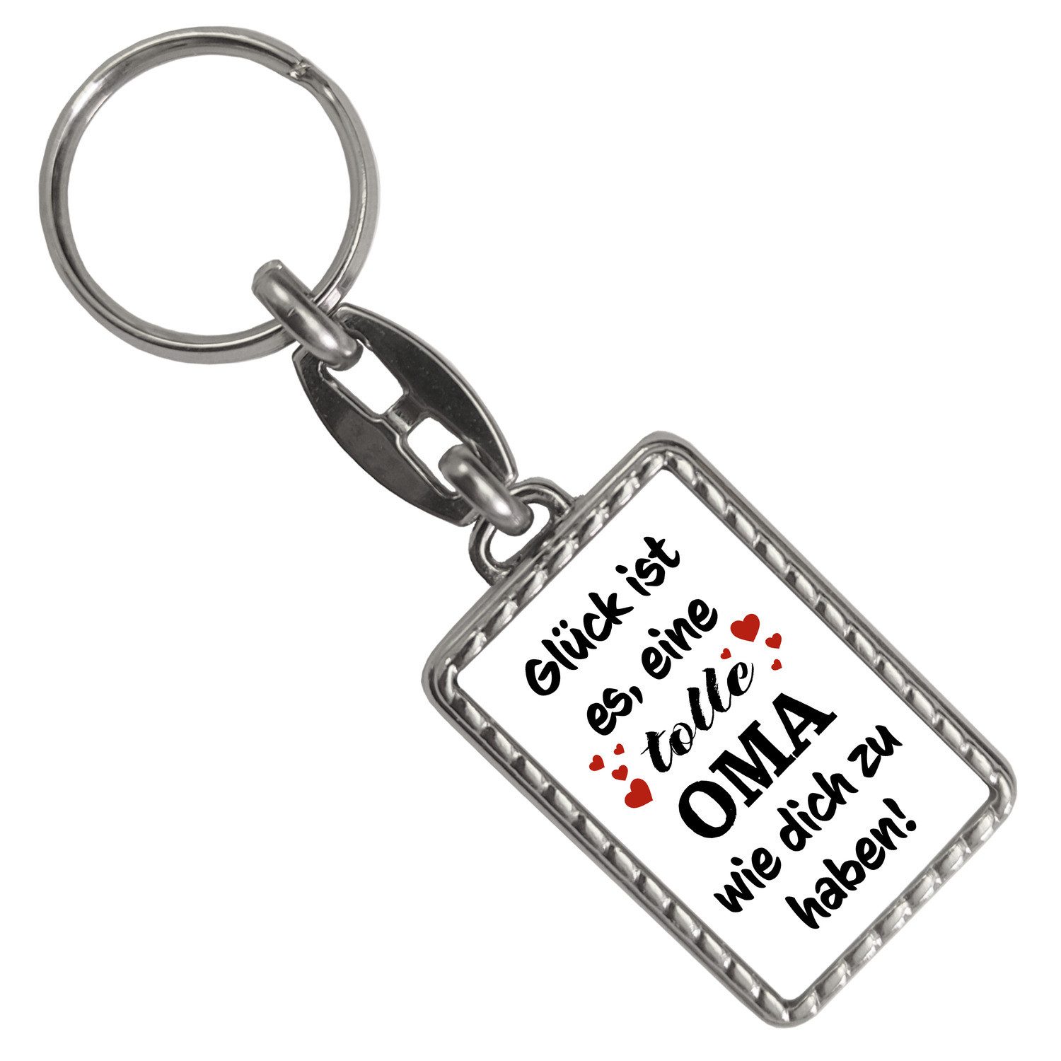speecheese Schlüsselanhänger Tolle Oma Glück Schlüsselanhänger mit Bordüre