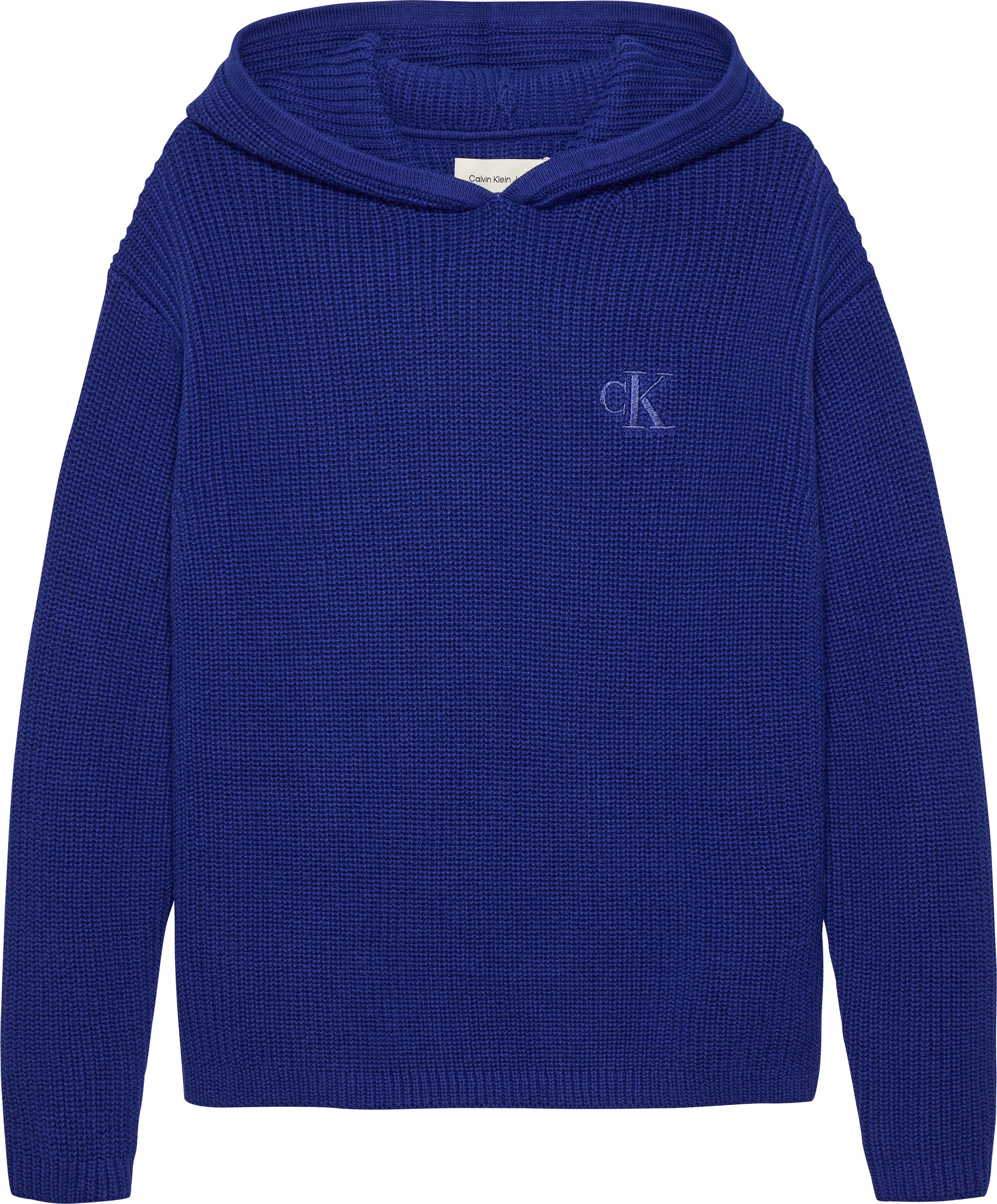 Calvin Klein Jeans Strickpullover RIB KNIT HOODIE für Kinder bis 16 Jahre, mit Kapuze – Bild 4 von 5