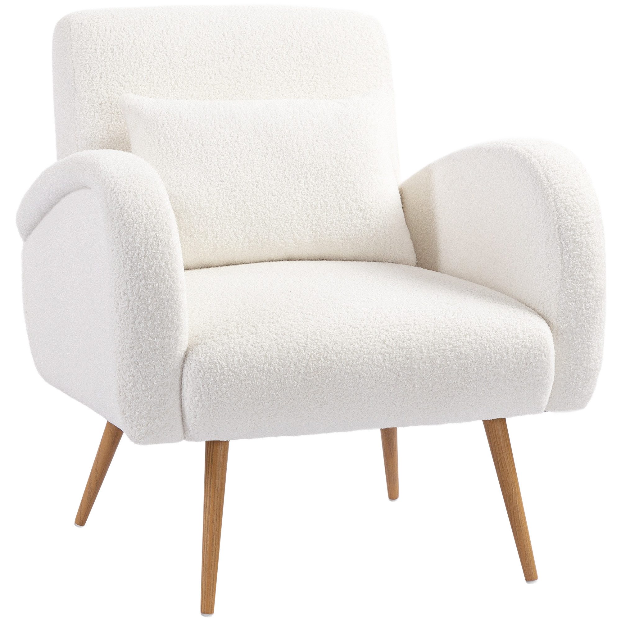 HOMCOM Relaxsessel Fleece-Bezug (gepolsterter Armlehnstuhl mit Lendenkissen günstig online kaufen