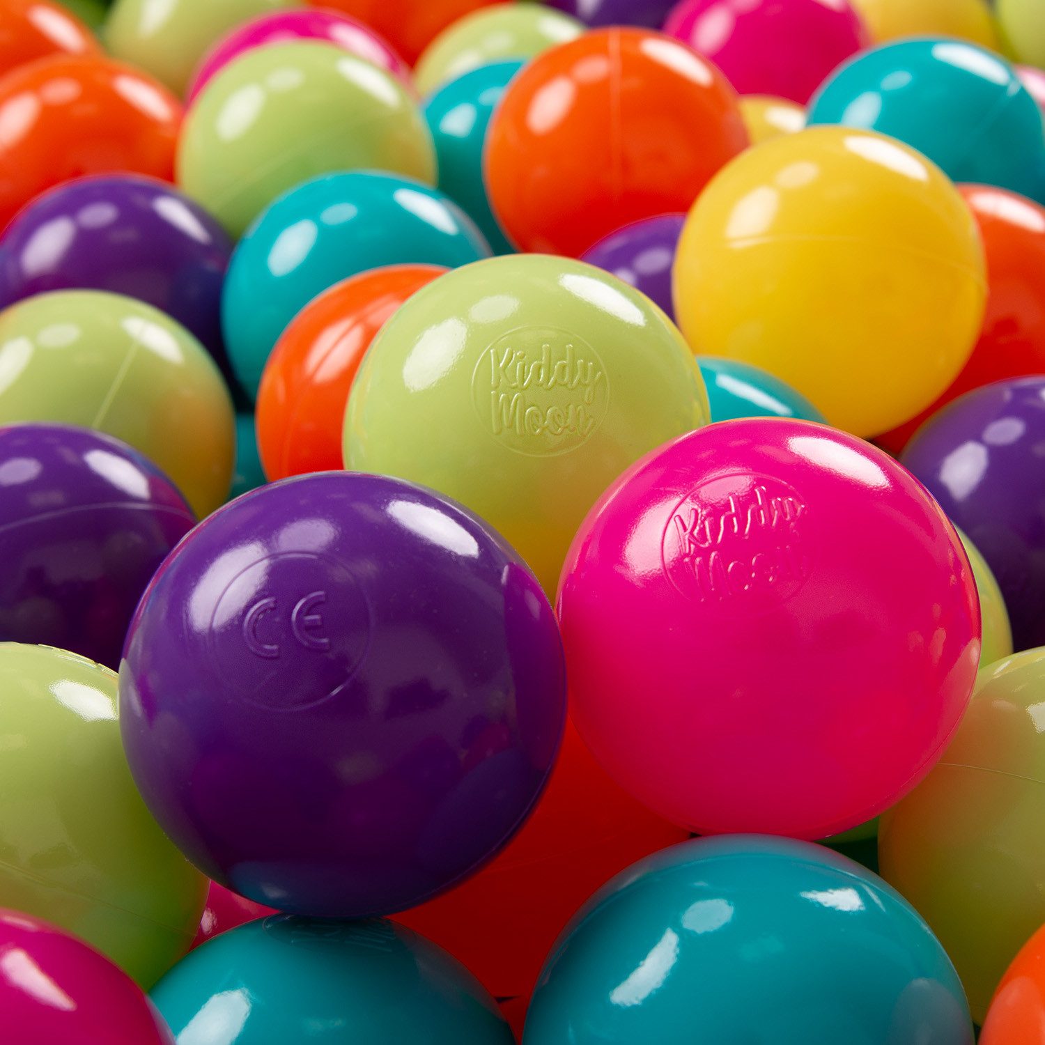 KiddyMoon Bällebad-Bälle ZK7 (Baby Plastikbälle Spielbälle, 50-St), Made in Europe