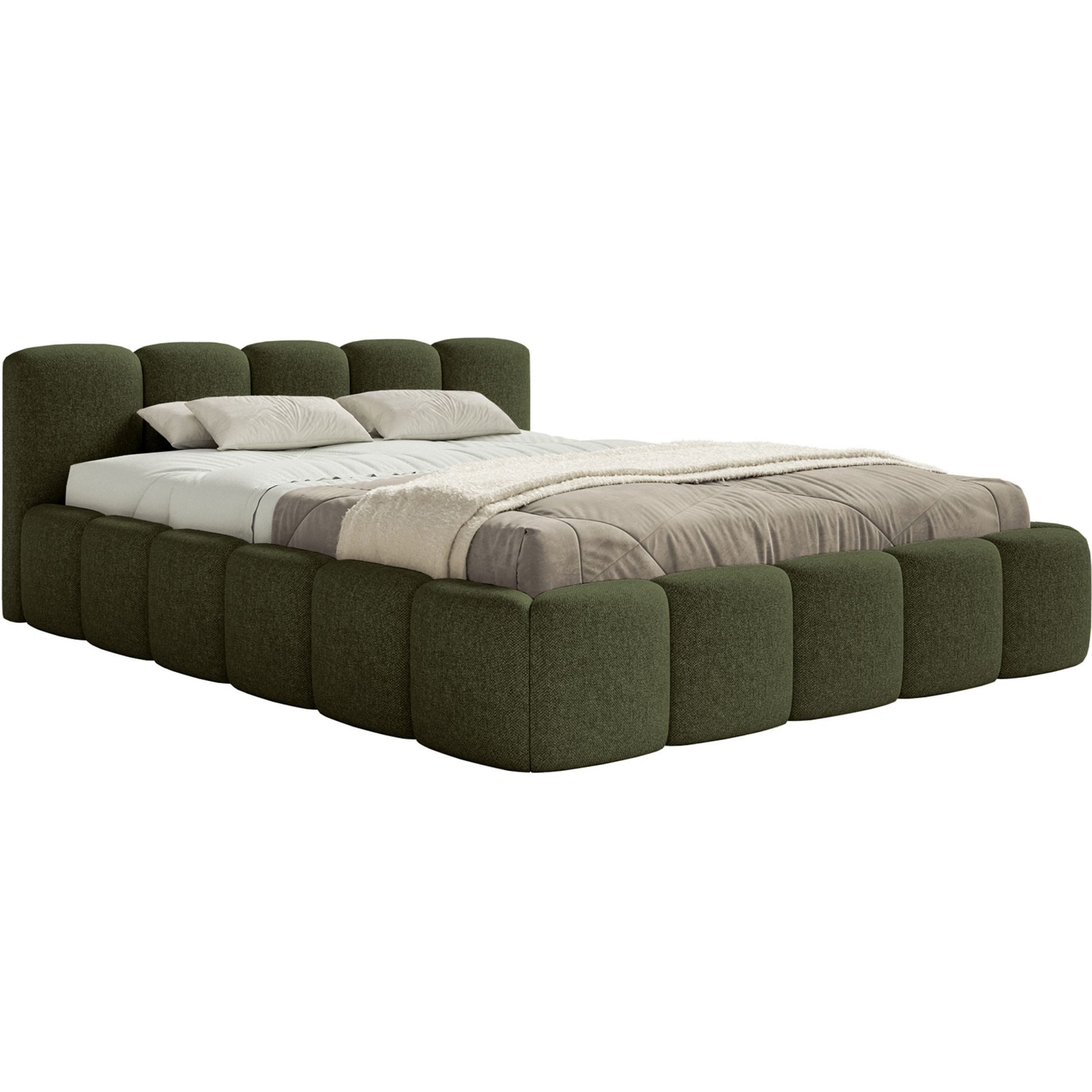 Selsey Polsterbett CLOUDY LOW, Bouclé, Chenille oder Velours, mit/ohne Bettkasten, 140–200 cm