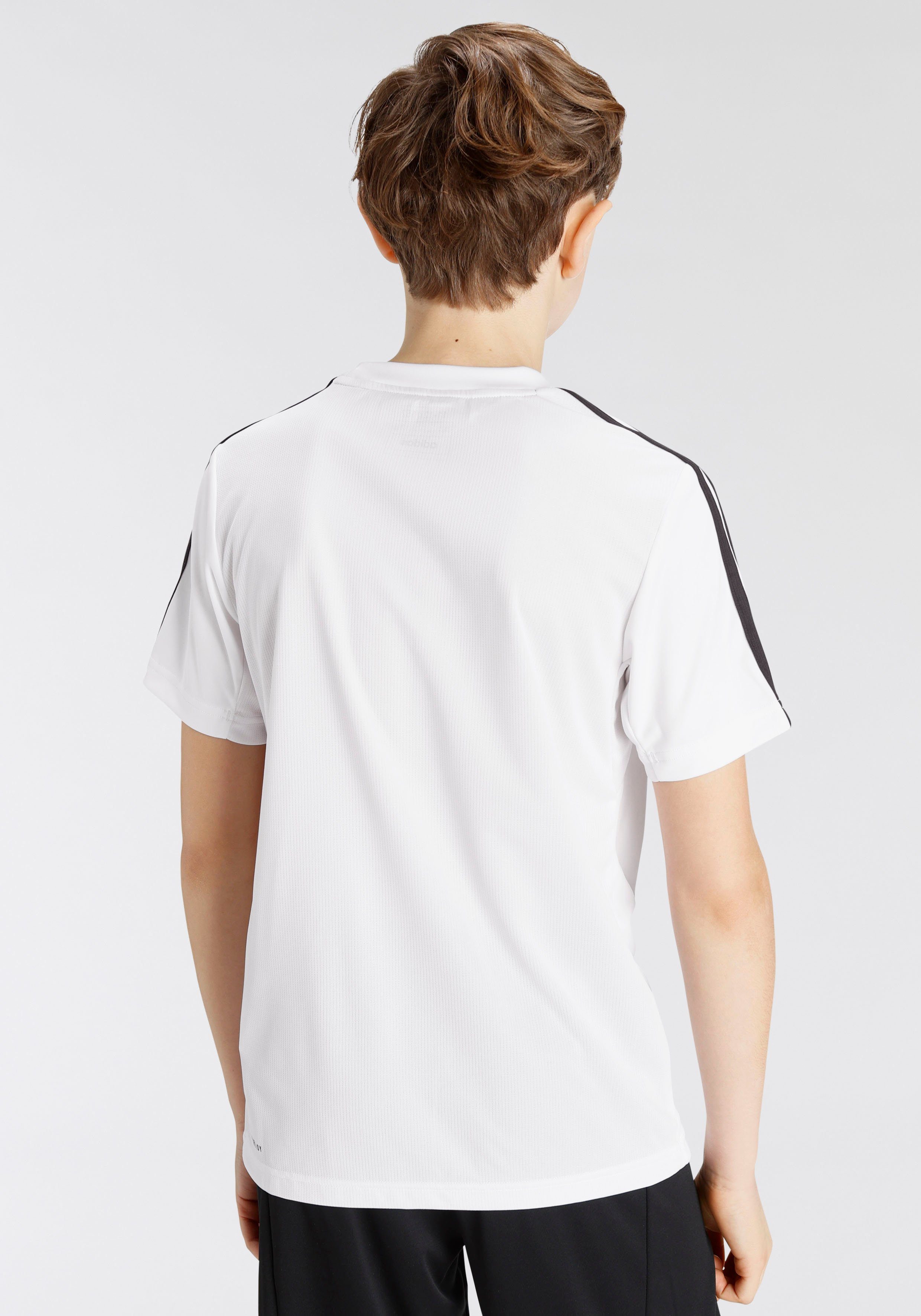 adidas Sportswear T-Shirt White AEROREADY / TRAIN Black ESSENTIALS 3-STREIFEN REGULAR-FIT
