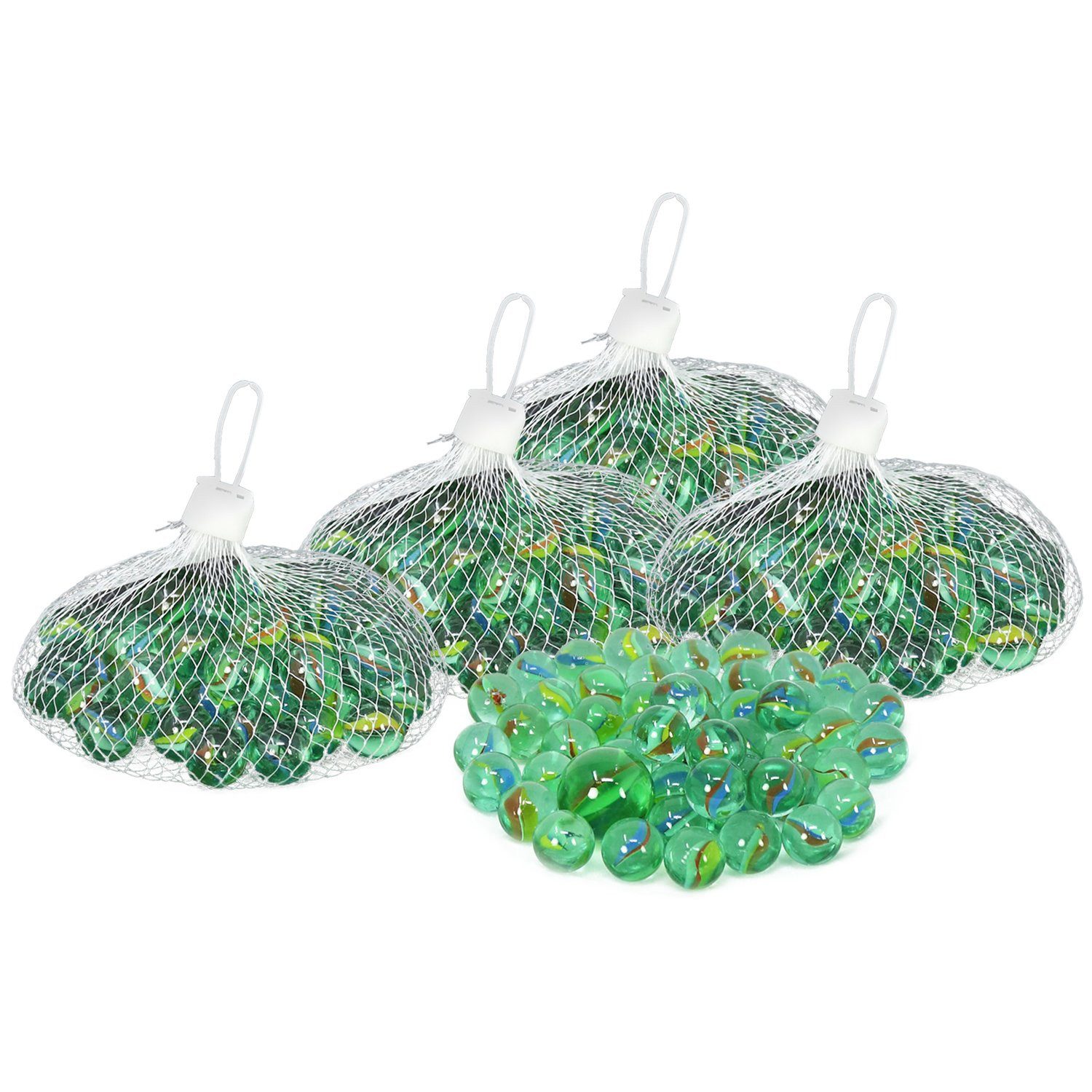 com-four Spiel Glasmurmeln Set - Deko Glassteine zum Basteln, Dekorieren und Befüllen - Glas Kugeln für Vasen